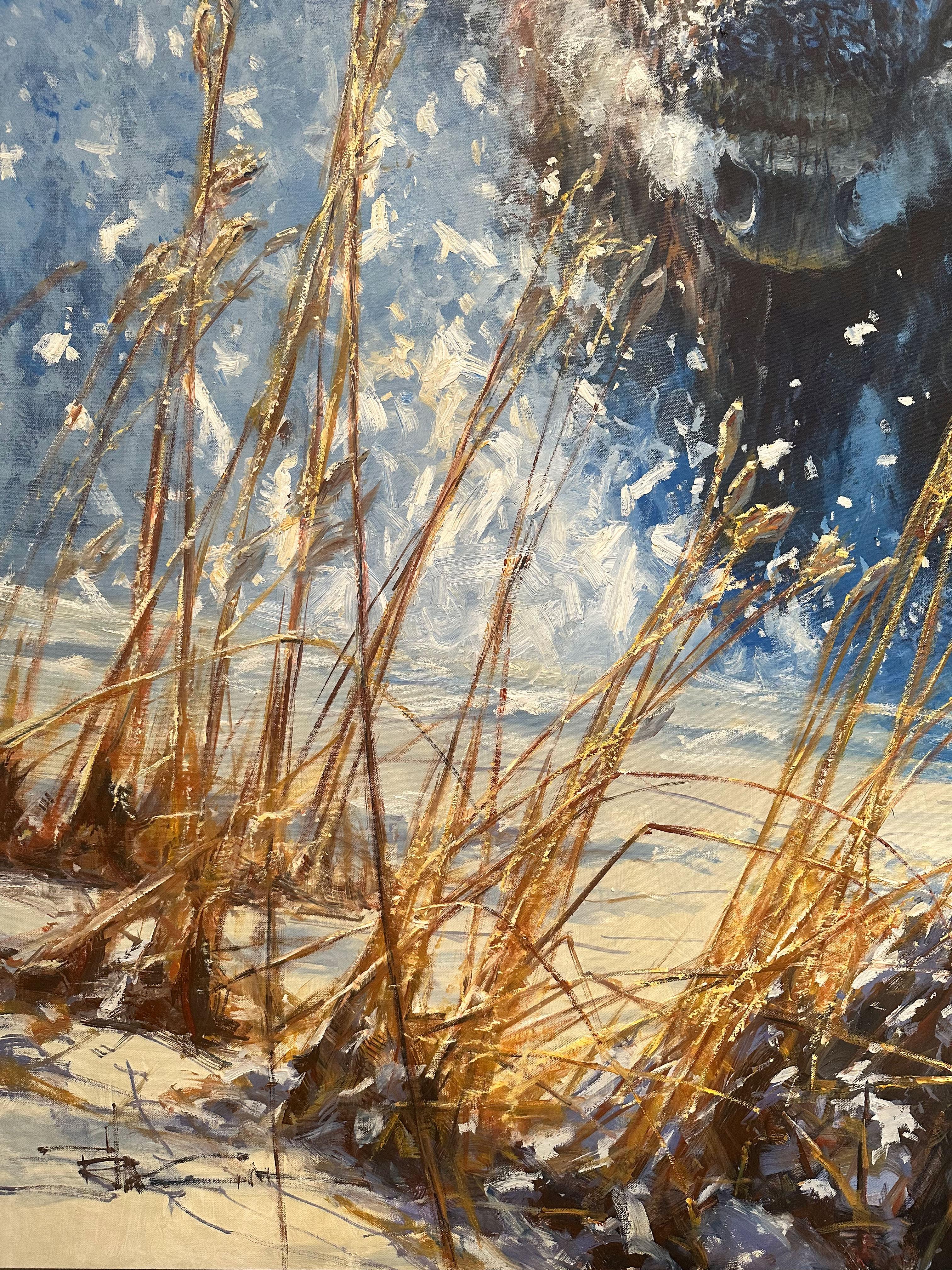 „Plowing Ahead“, Robert Hagan, 101x58, Öl, Western, Impressionismus, Buffalo im Angebot 7