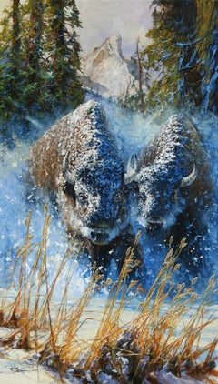 "Aratura", Robert Hagan, 101x58, Olio, Western, Impressionismo, Buffalo