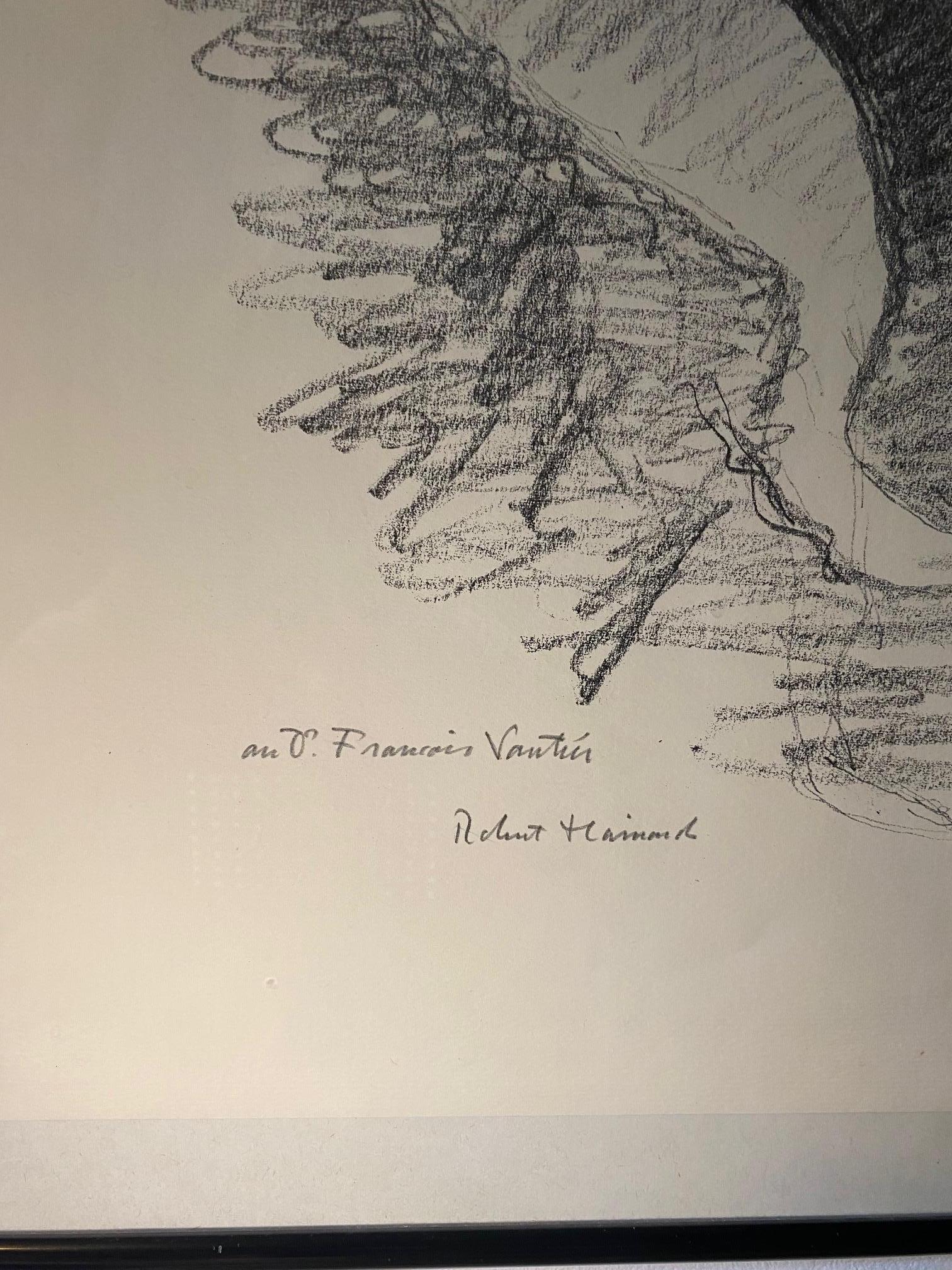 Le héron de Robert Hainard - gravure 49x63 cm 7