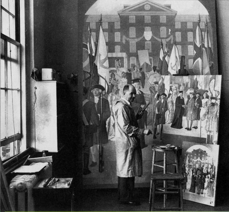 R.H. Bassorilievo dipinto da Ives Gammell su Wood, 1947 - Signora dei Sette Dolori in vendita 5