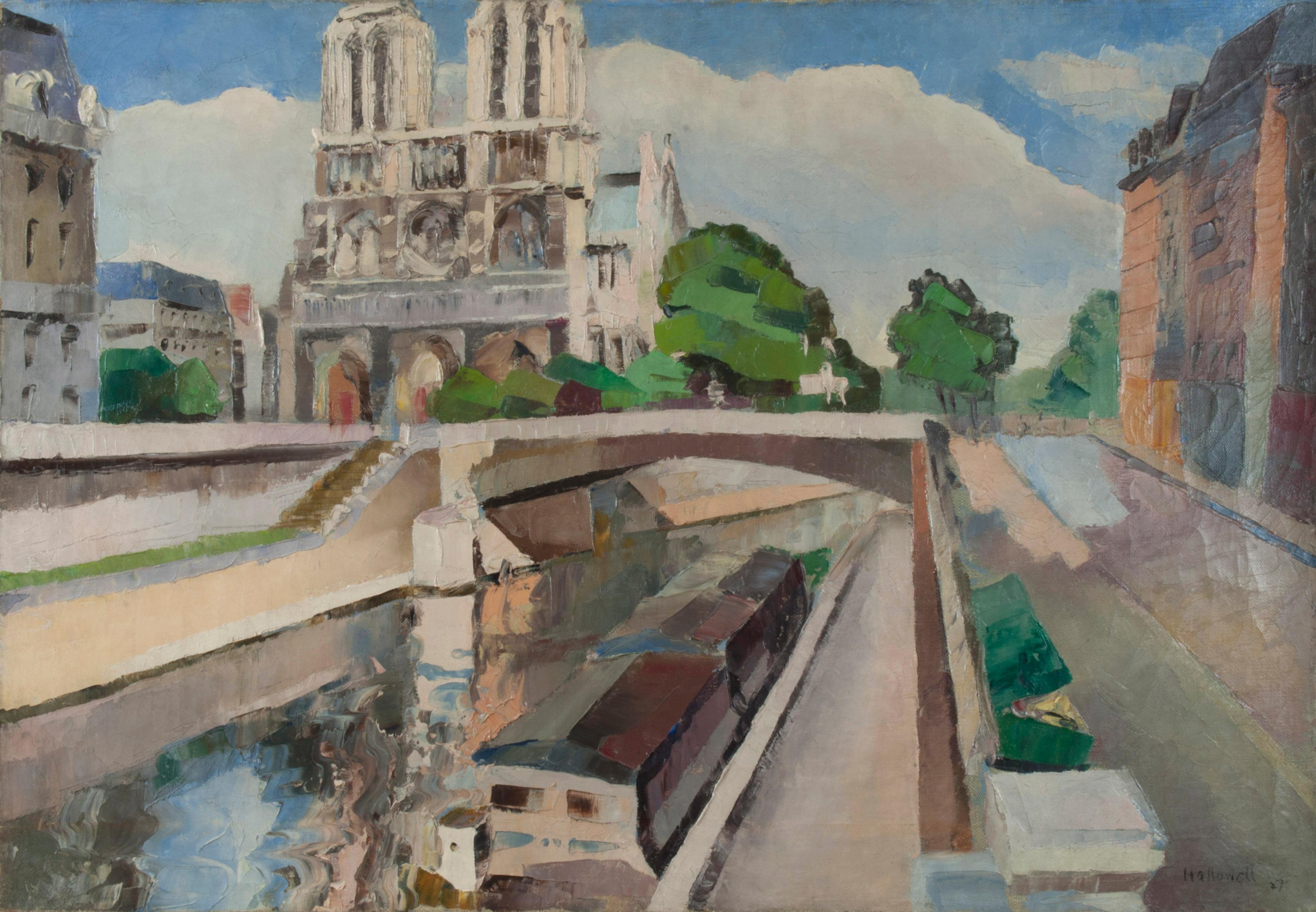Robert Hallowell Landscape Painting – Langes Licht Notre Dame