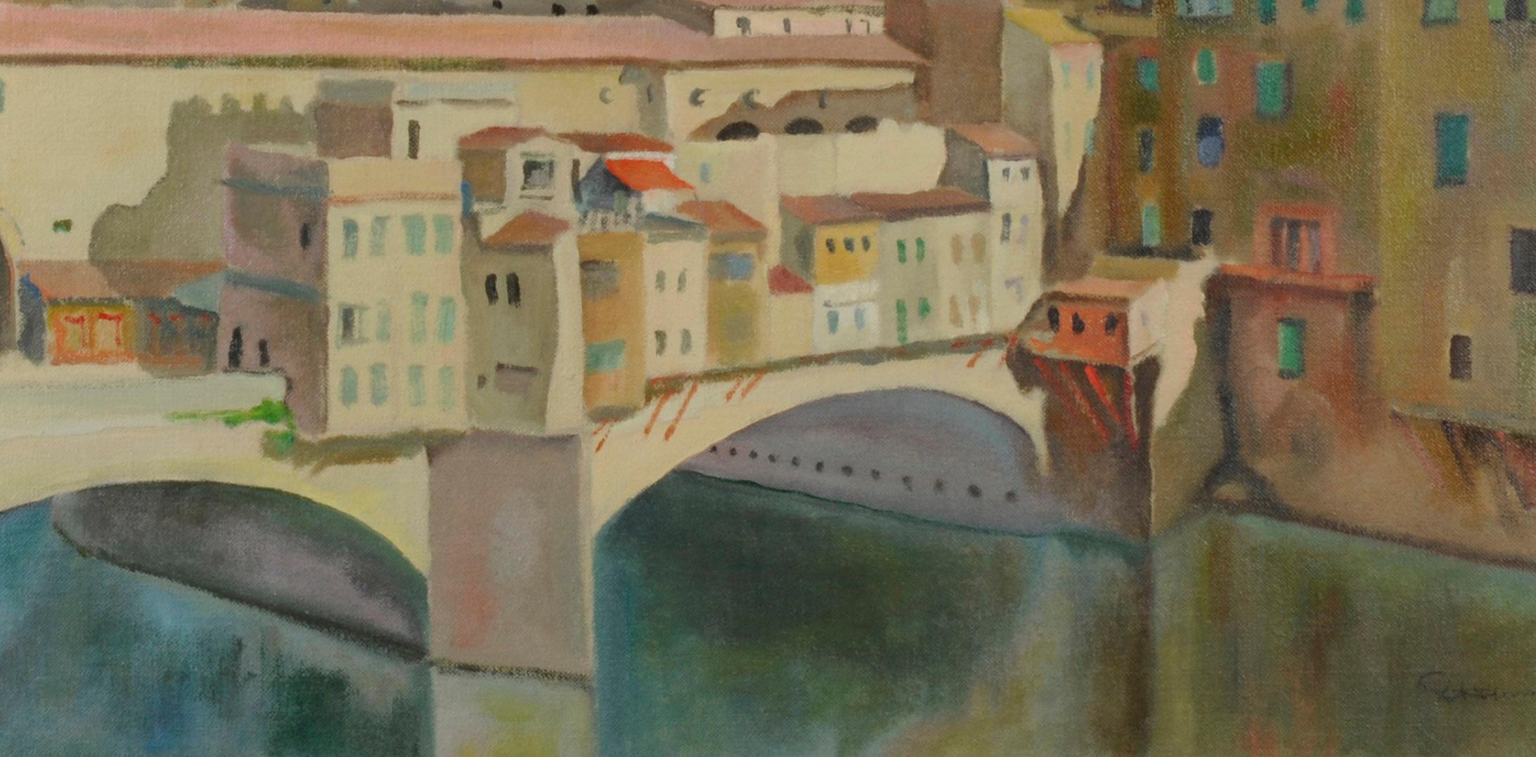 Ponte Vecchio, Florenz, Florence (Amerikanischer Impressionismus), Painting, von Robert Hallowell