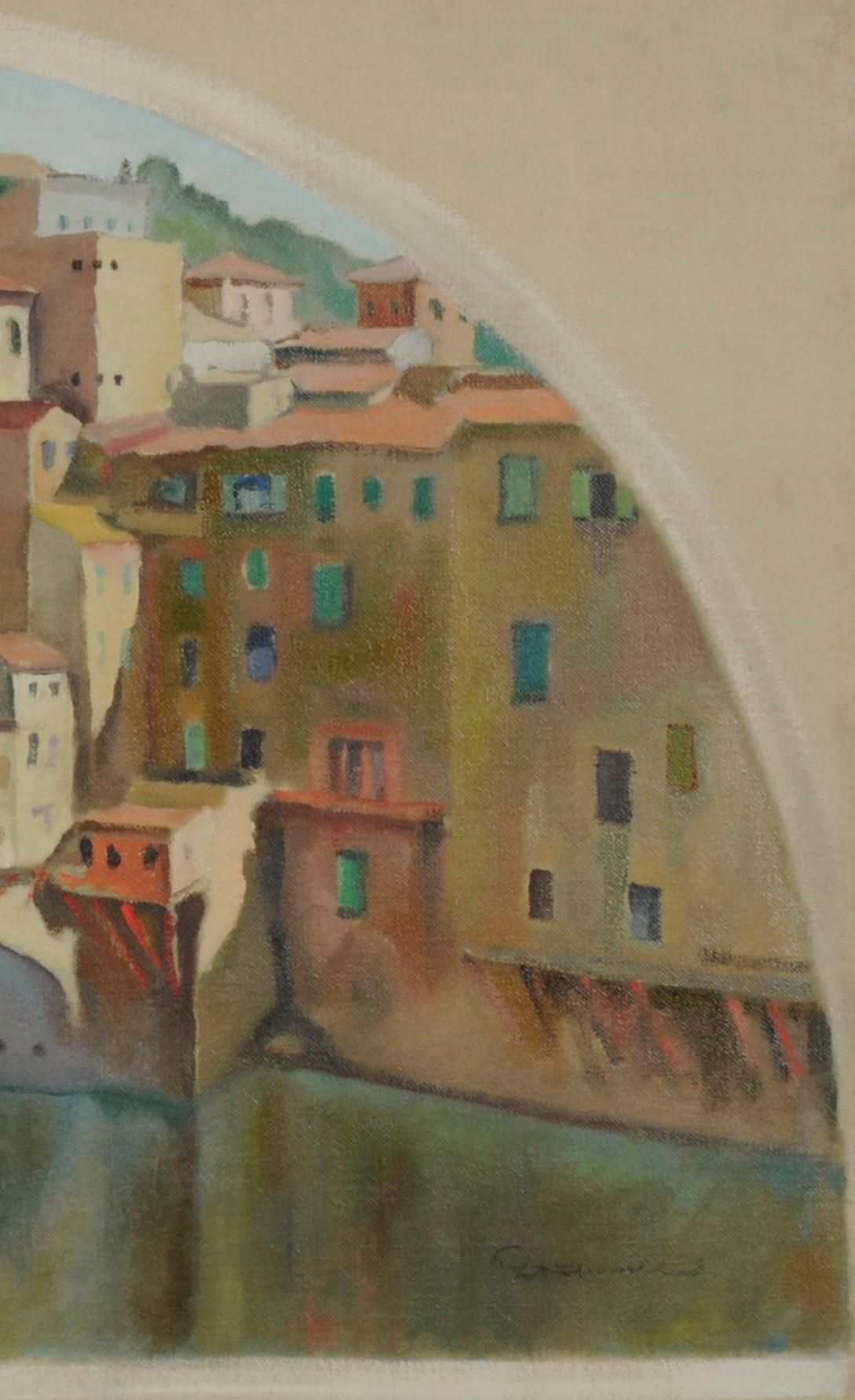 Ponte Vecchio Florence - American Impressionist Painting by Robert Hallowell