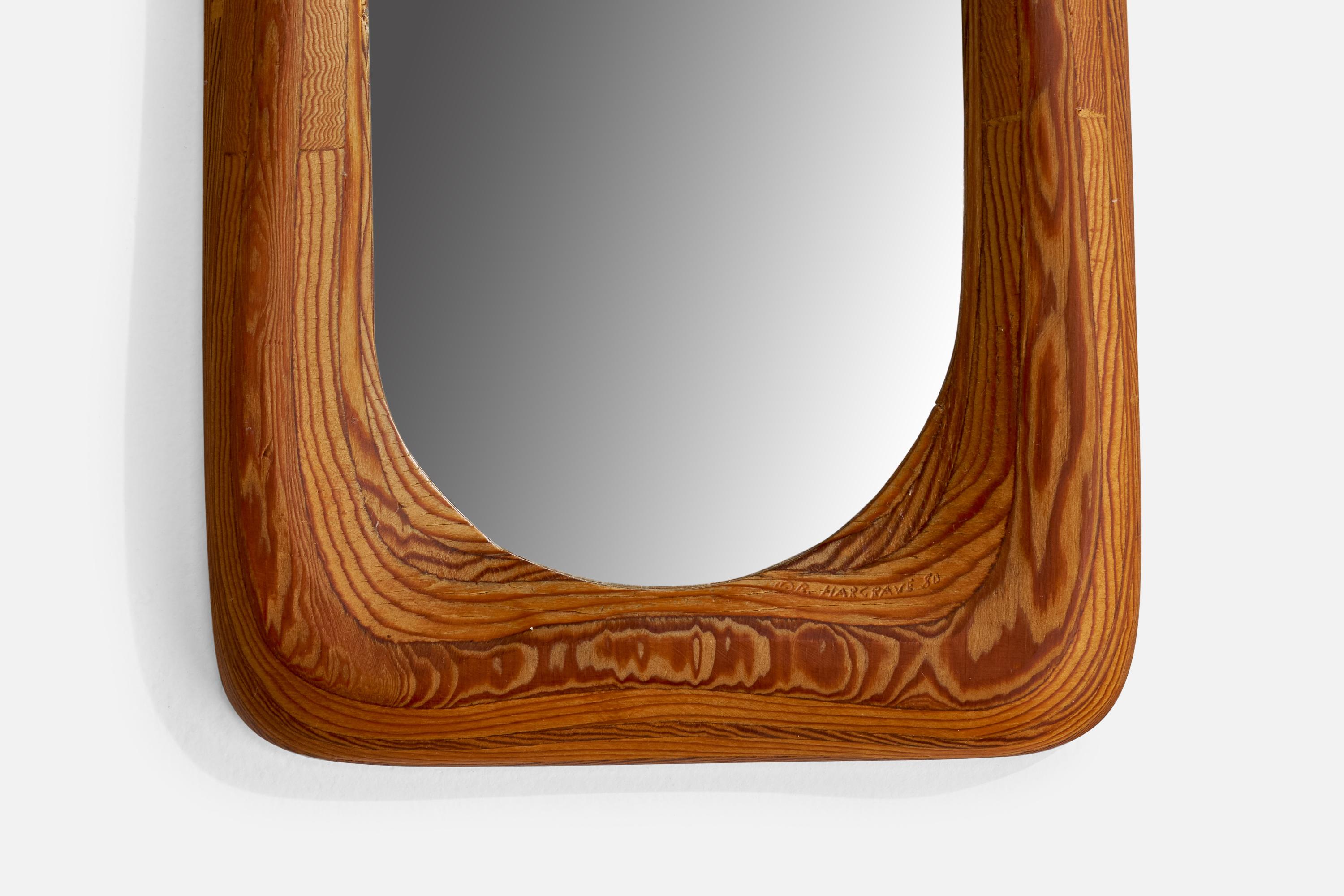 American Robert Hargrave, Wall Mirror, Pine, USA, 1980