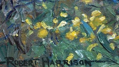 „COREOPSIS & CACTI“ TEXAS HILL COUNTRY WILDFLOWERS 40 X 50 FRAMED BORN 1949