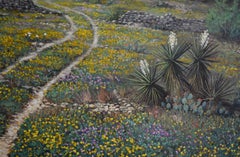 „COREOPSIS & DAGGERS“  TEXAS HILL COUNTRY WILDFLOWERS 44 X 56 GERAHMT WOW!