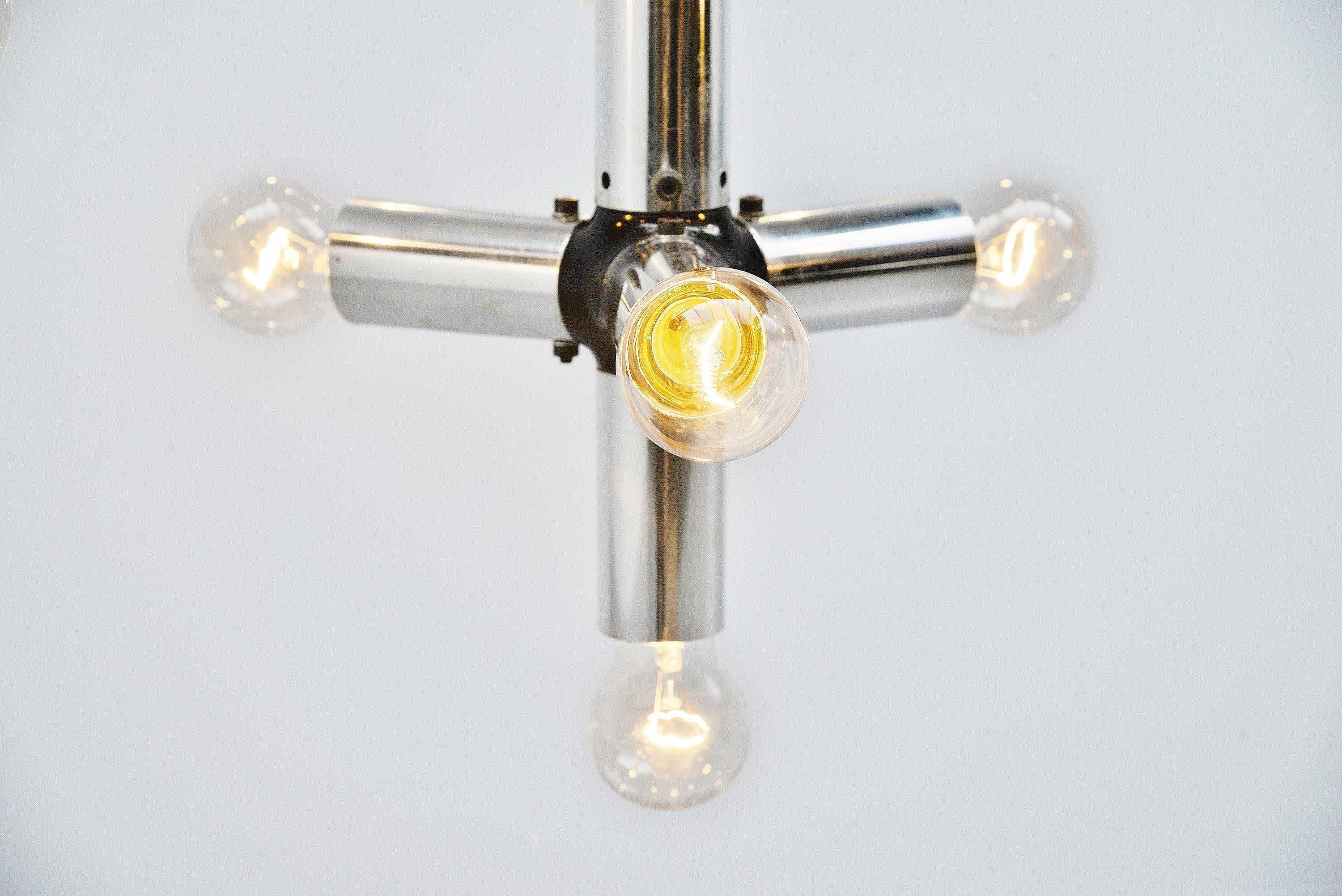 Mid-20th Century Robert Haussmann Chandelier Lichtstruktur Swiss Lamp, 1969