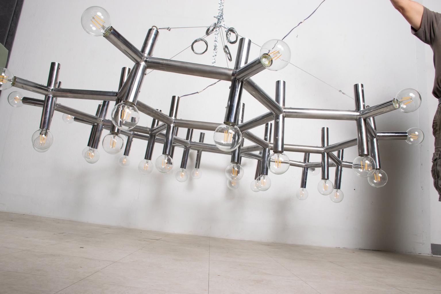 Robert Haussmann Atomic Hanging Chandelier Mid Century Modern 3