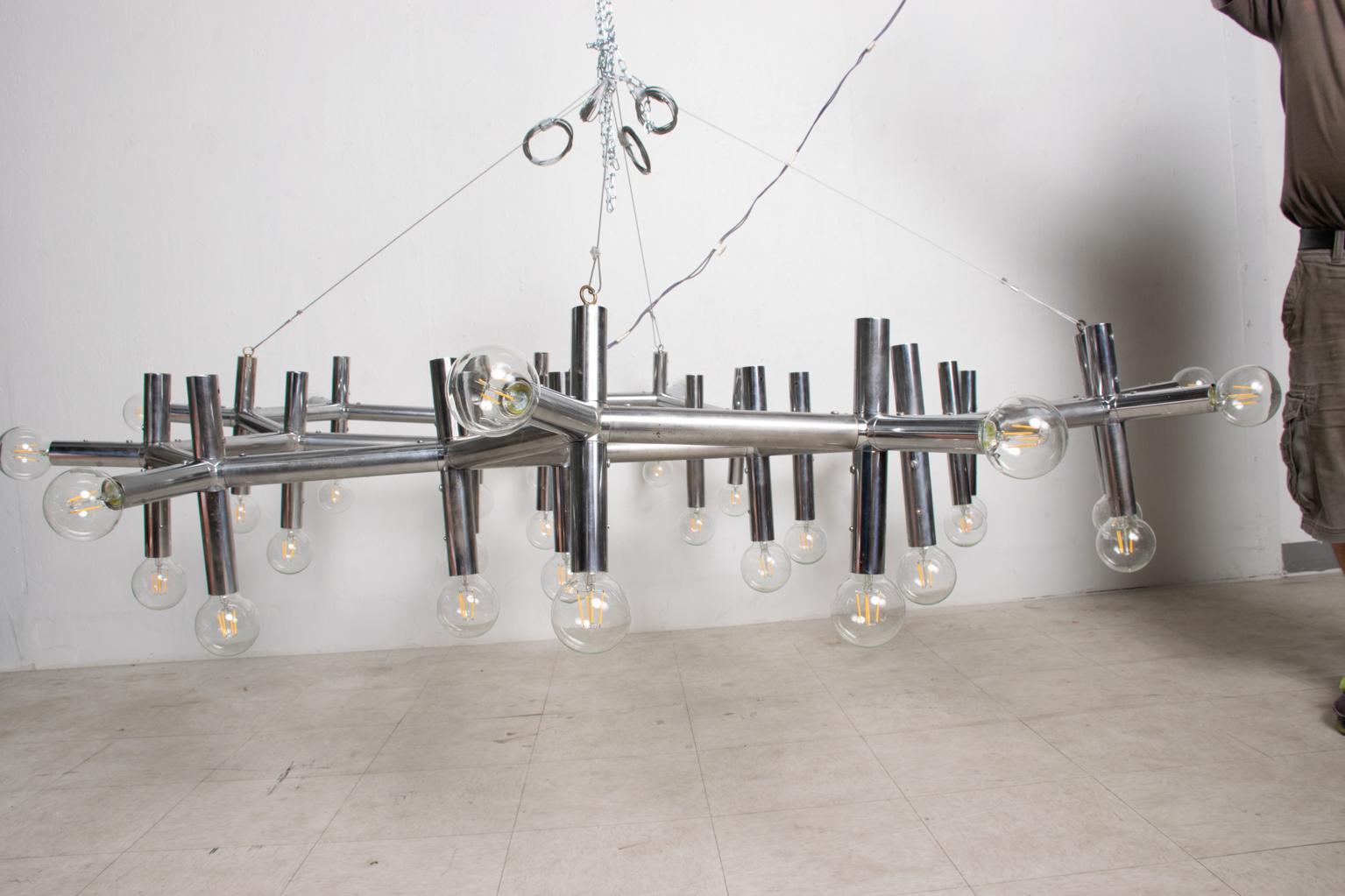 Robert Haussmann Atomic Hanging Chandelier Mid Century Modern 2