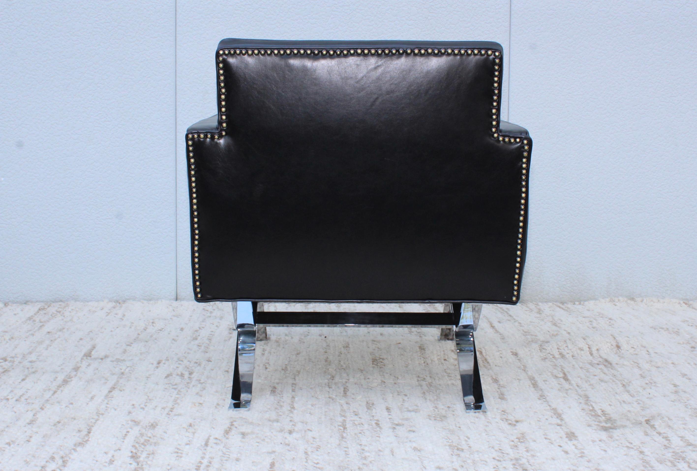 Robert Haussmann Chrome and Leather Lounge Chairs 2