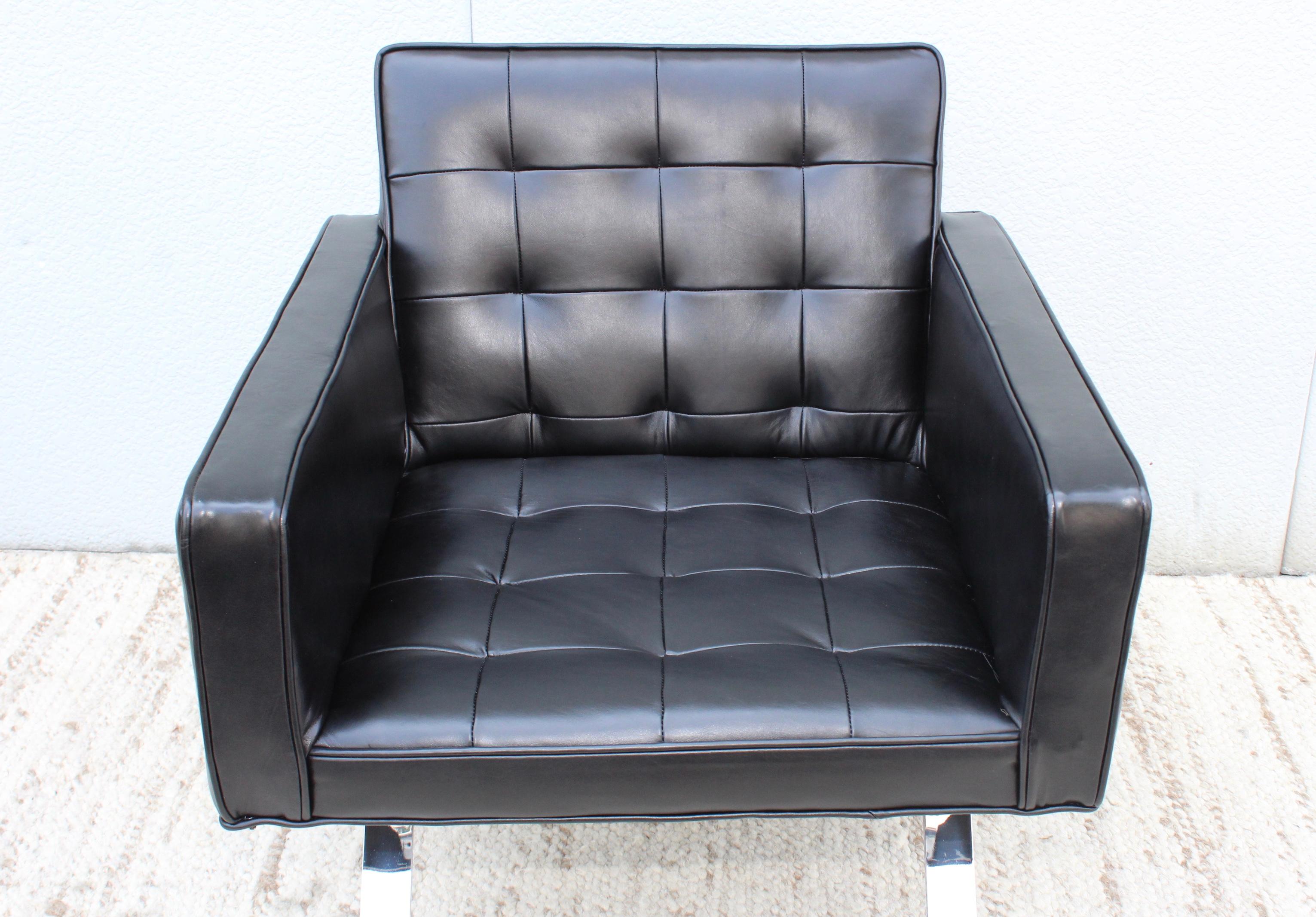 Robert Haussmann Chrome and Leather Lounge Chairs 9