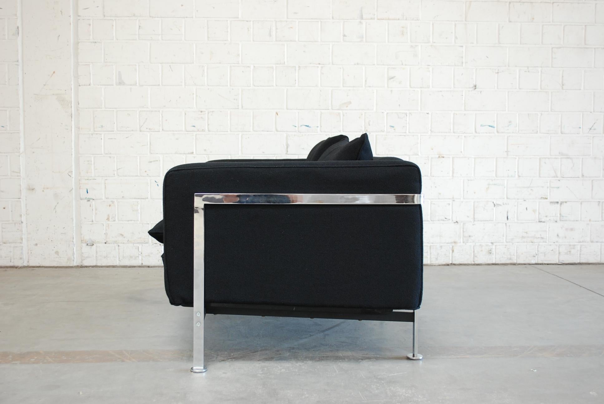 Robert Haussmann De Sede Rh 302 Sofa and Armchair Black For Sale 5