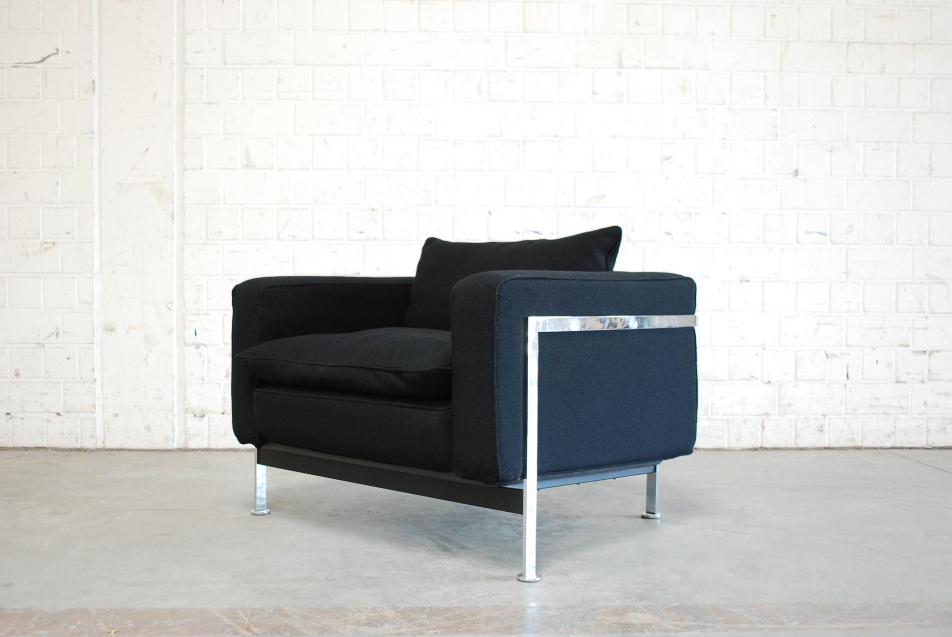 Robert Haussmann De Sede Rh 302 Sofa and Armchair Black For Sale 10