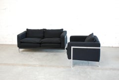 Robert Haussmann De Sede Rh 302 Sofa and Armchair Black