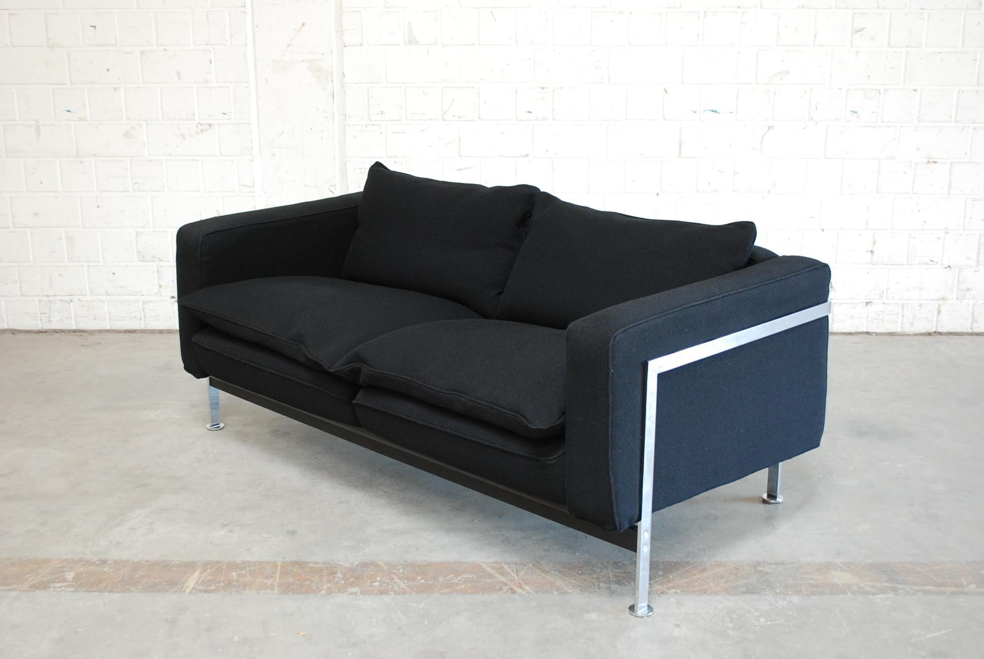 Robert Haussmann De Sede Rh 302 Sofa and Armchair Black For Sale 1