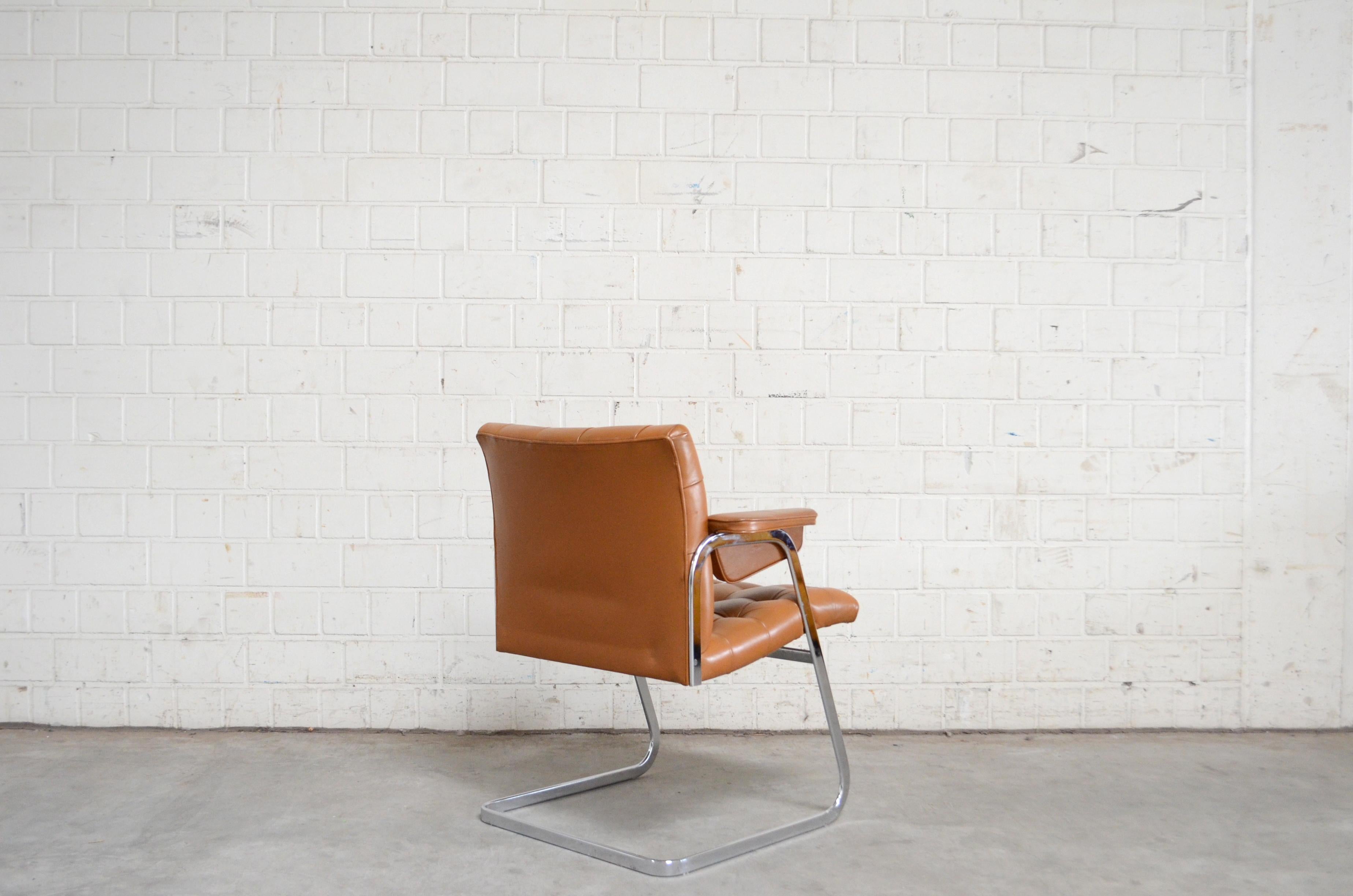 Robert Haussmann De Sede fauteuil cognac RH 305/ 304 UNESCO Softpad Chair en vente 8