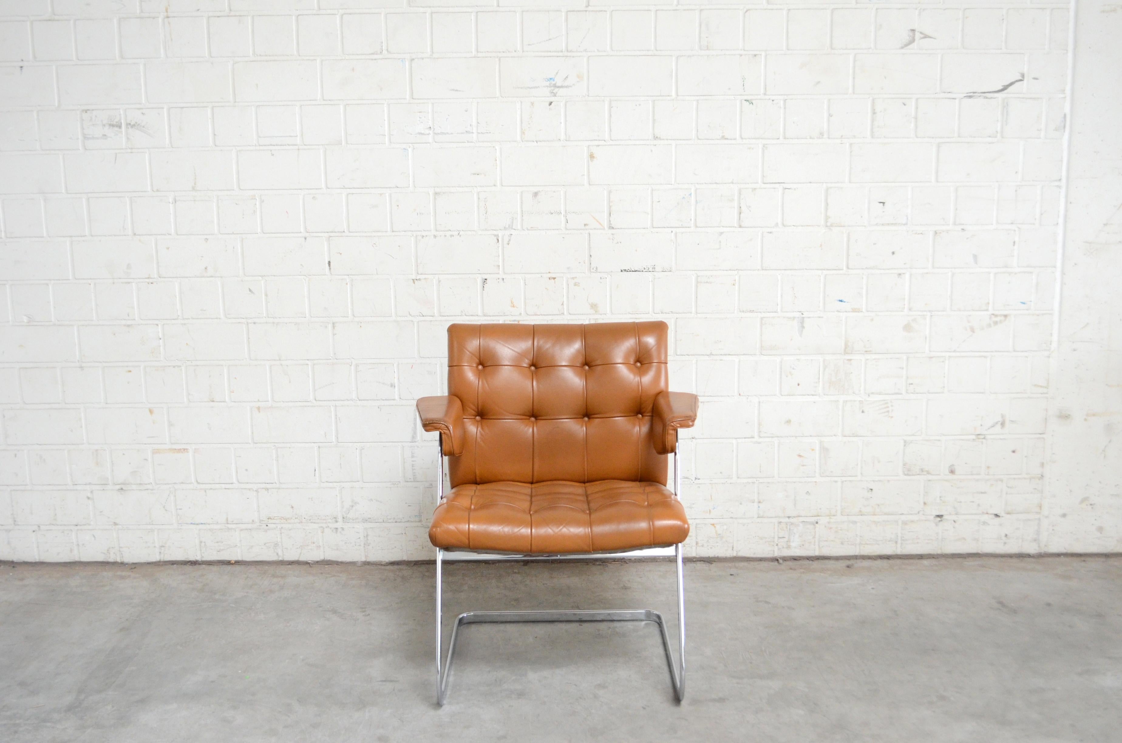 Svizzero Robert Haussmann & Haussmann RH 305/ 304 UNESCO Softpad Chair Cognac in vendita