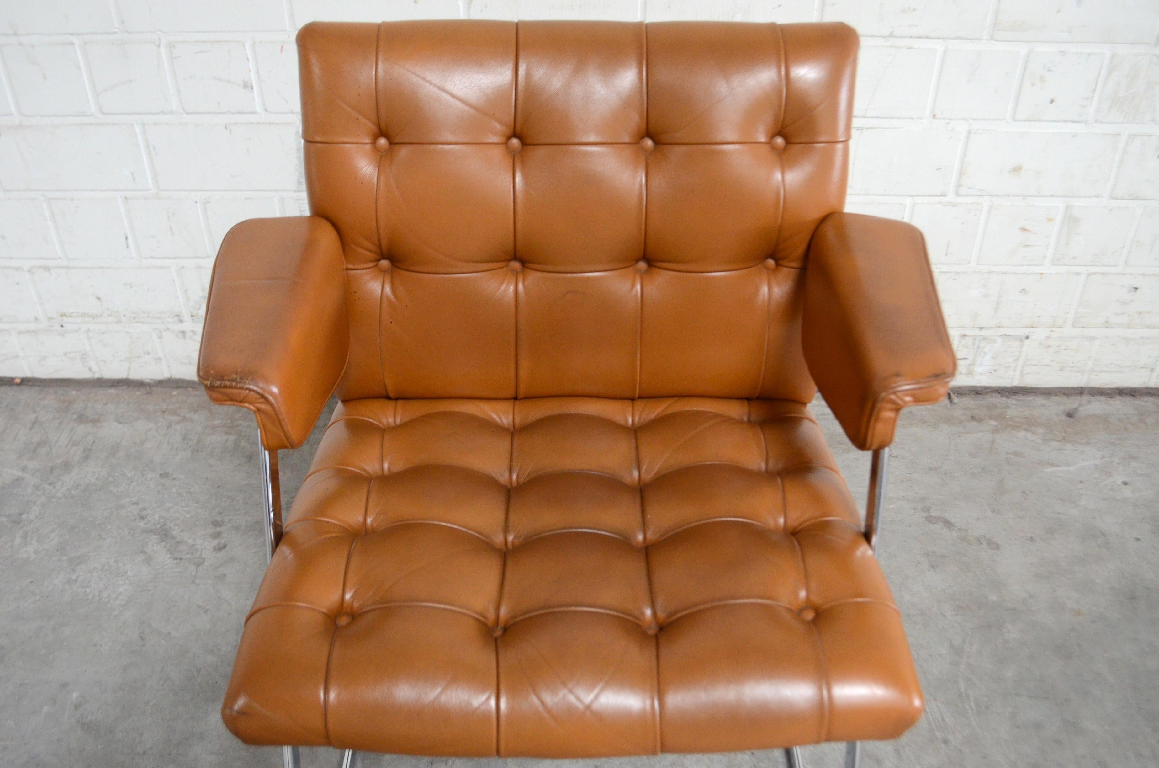 XX secolo Robert Haussmann & Haussmann RH 305/ 304 UNESCO Softpad Chair Cognac in vendita