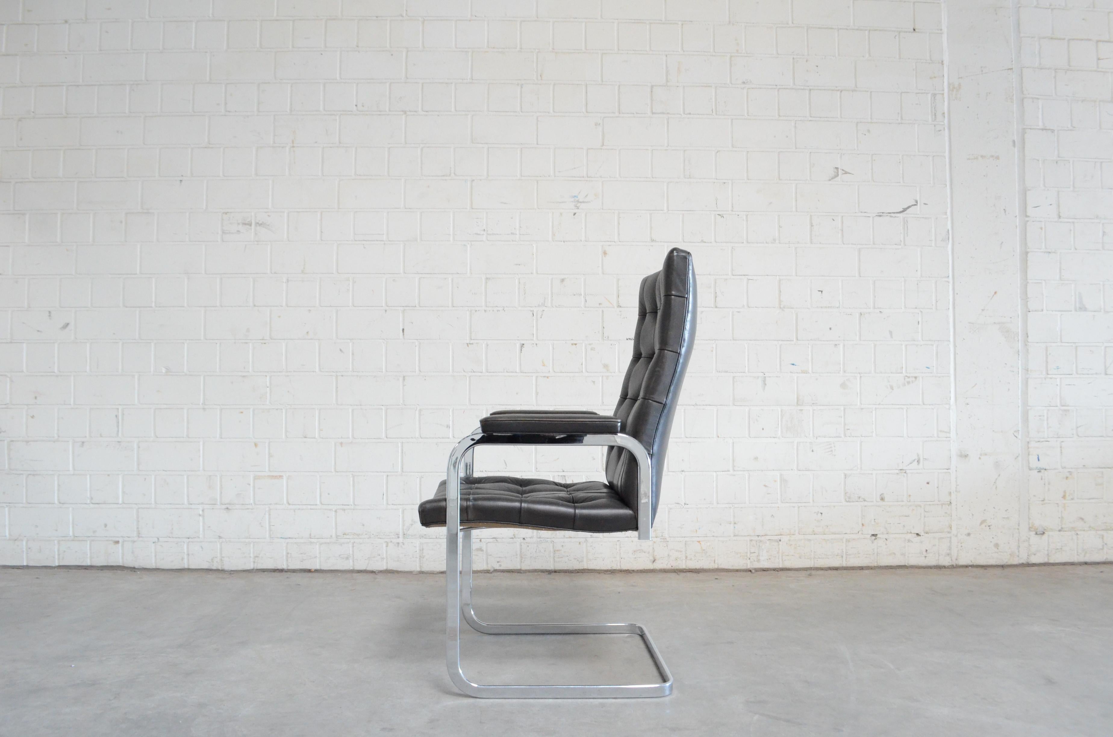 Robert Haussmann De Sede Rh 305 High Back Chair Black In Good Condition For Sale In Munich, Bavaria