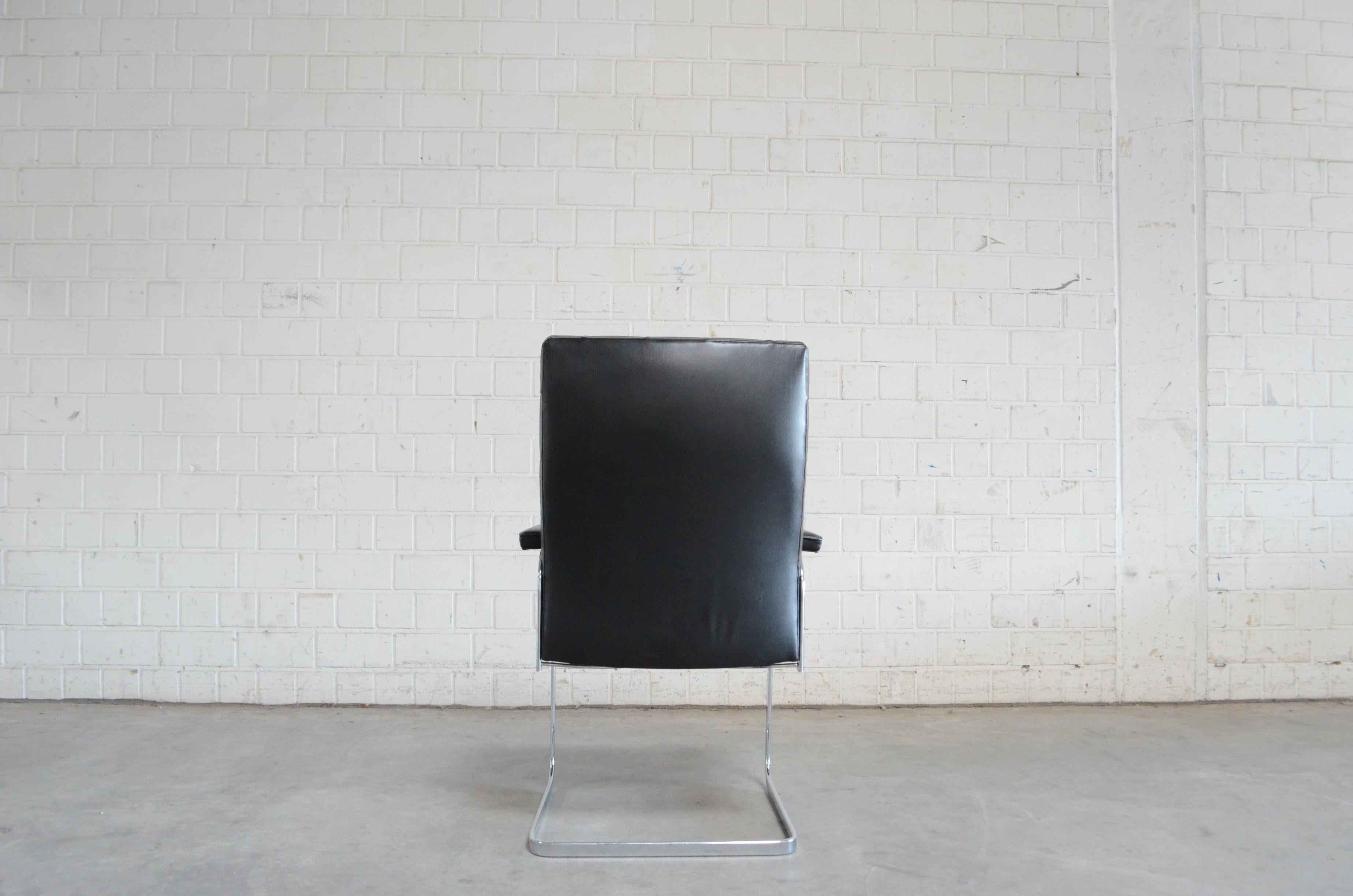 20th Century Robert Haussmann De Sede Rh 305 Highback Chair Black For Sale