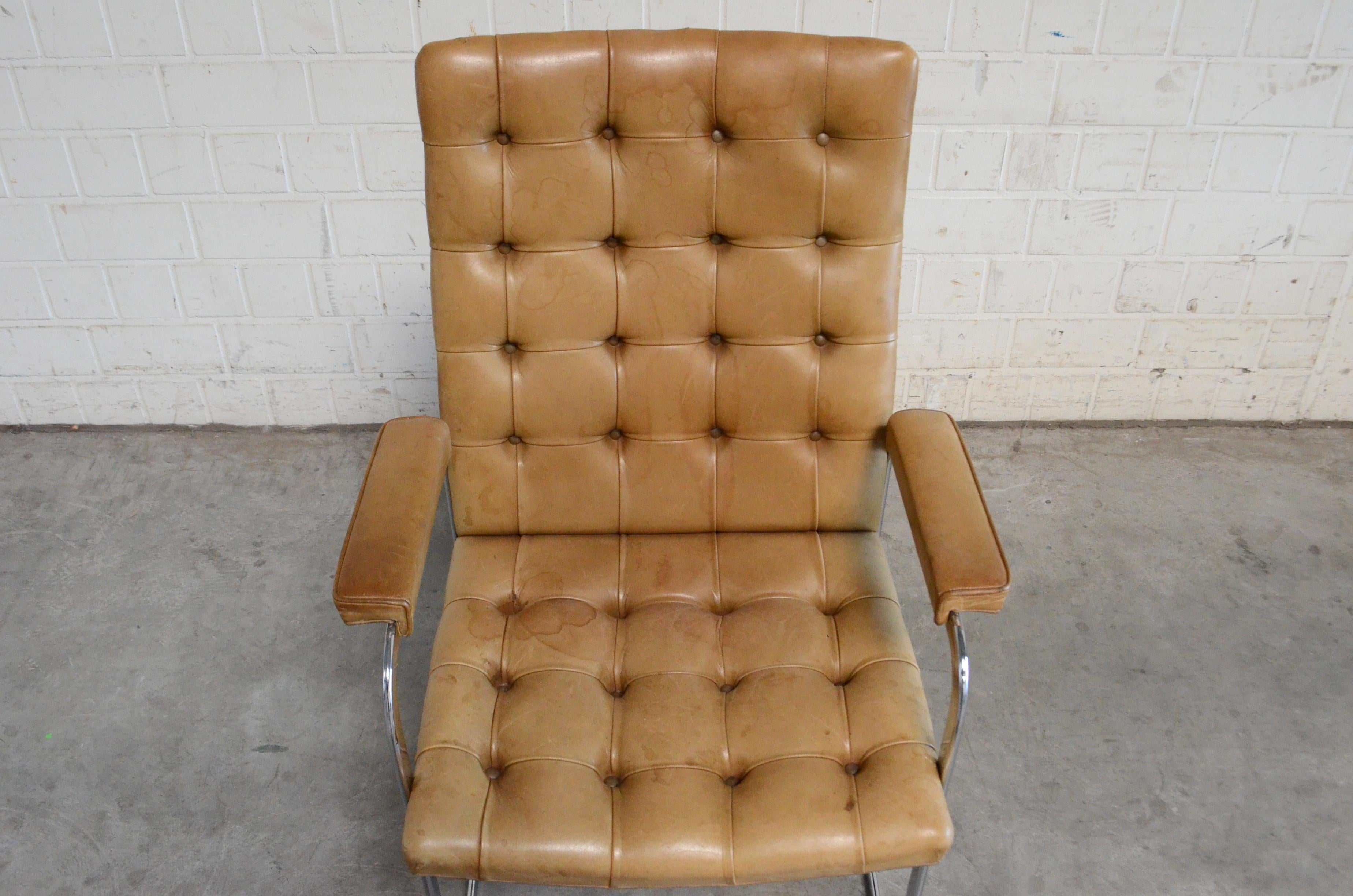 Robert Haussmann De Sede RH 305 High Back Chair Cognac For Sale 2