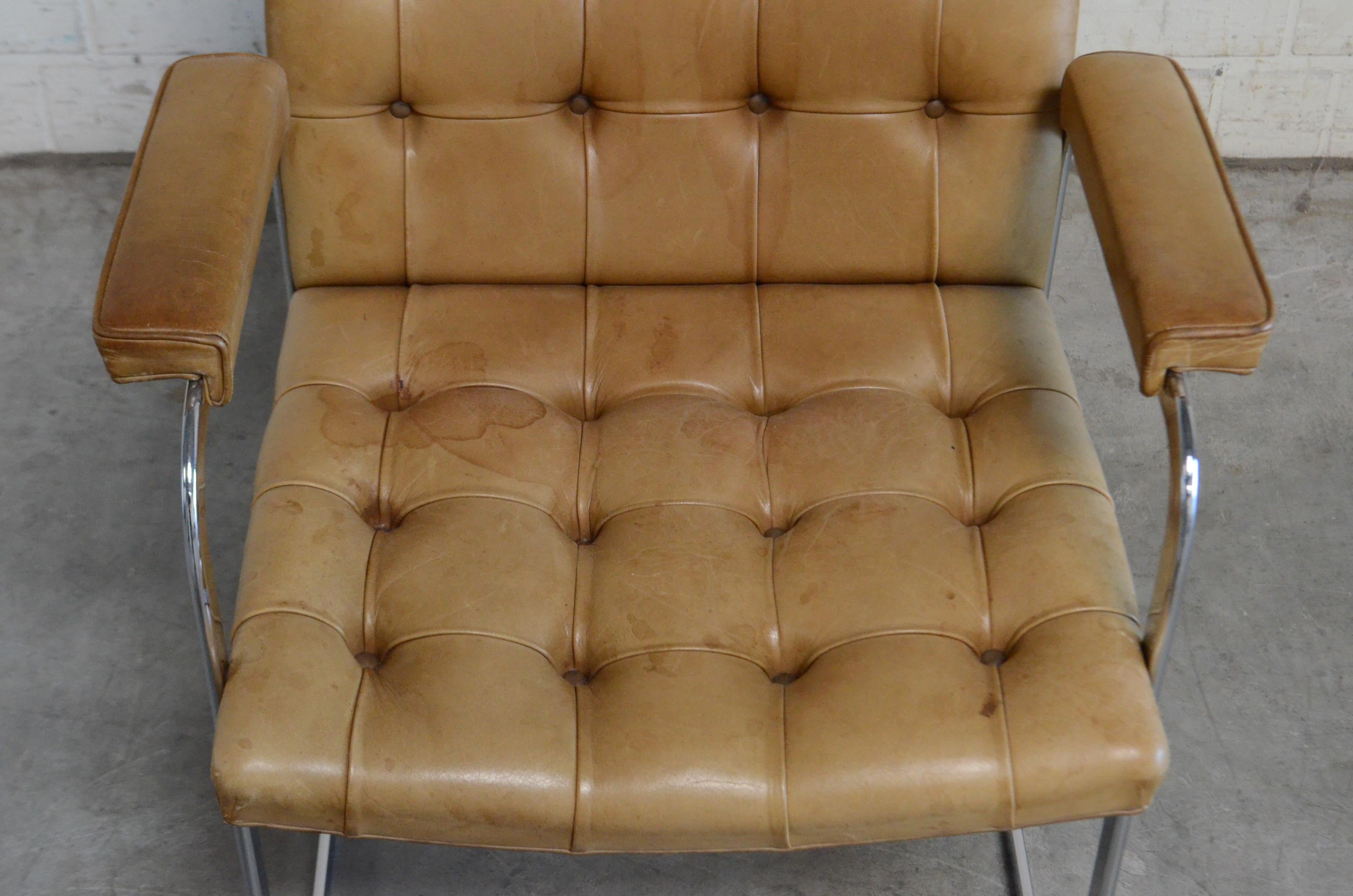 Robert Haussmann De Sede RH 305 High Back Chair Cognac For Sale 4