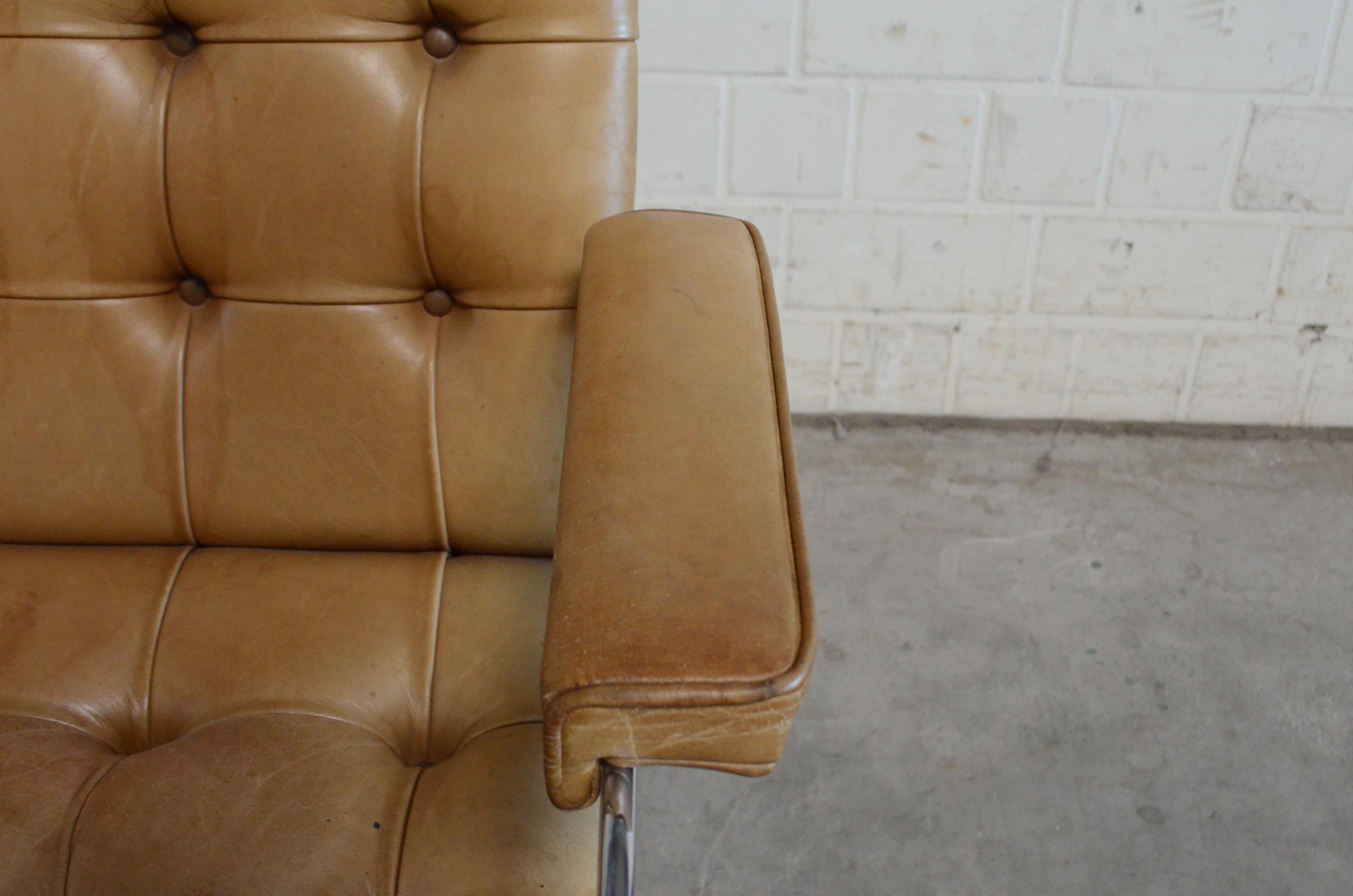 Robert Haussmann De Sede RH 305 High Back Chair Cognac For Sale 6