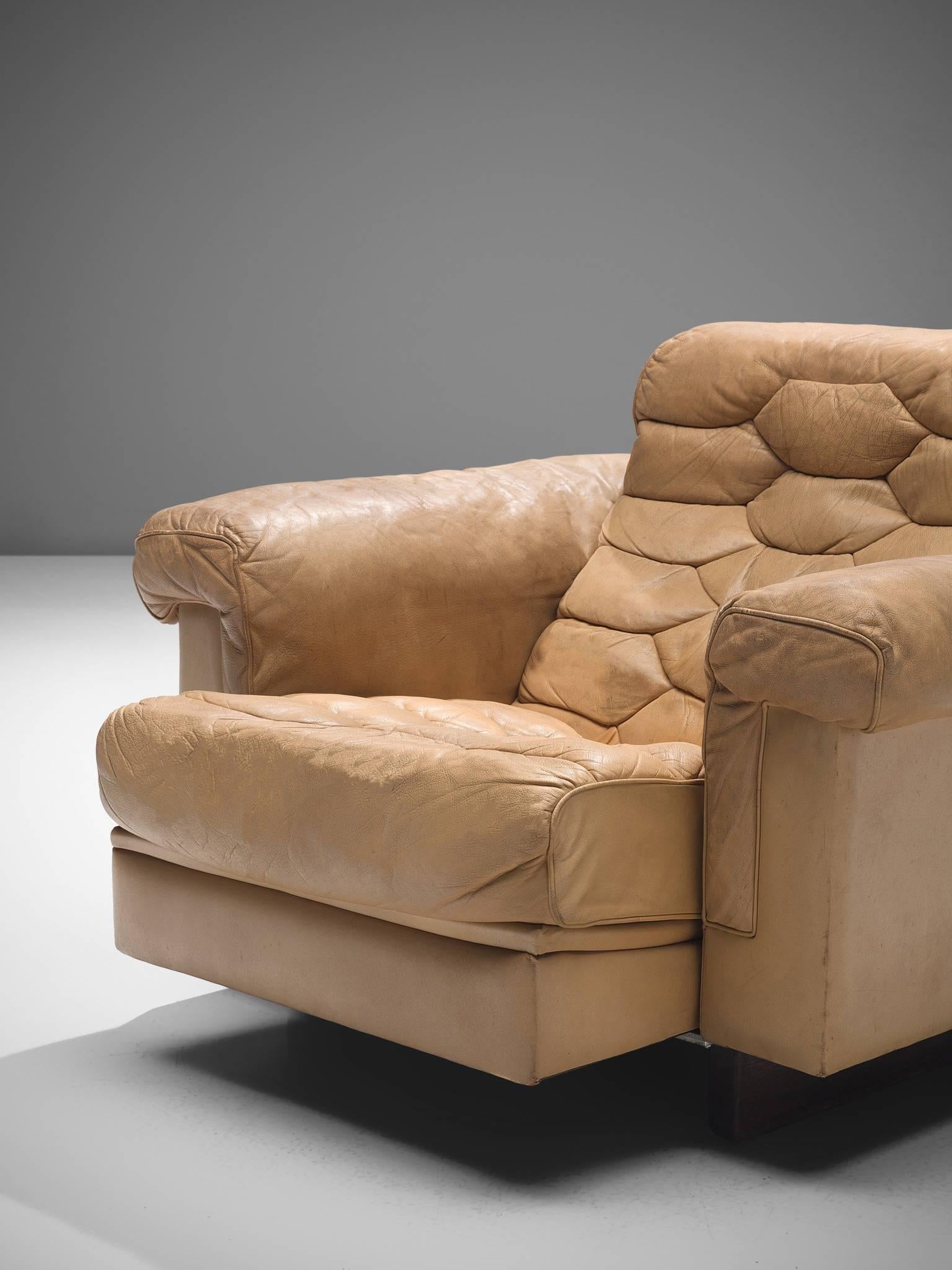 Late 20th Century Robert Haussmann for De Sede Cognac Leather Club Chairs