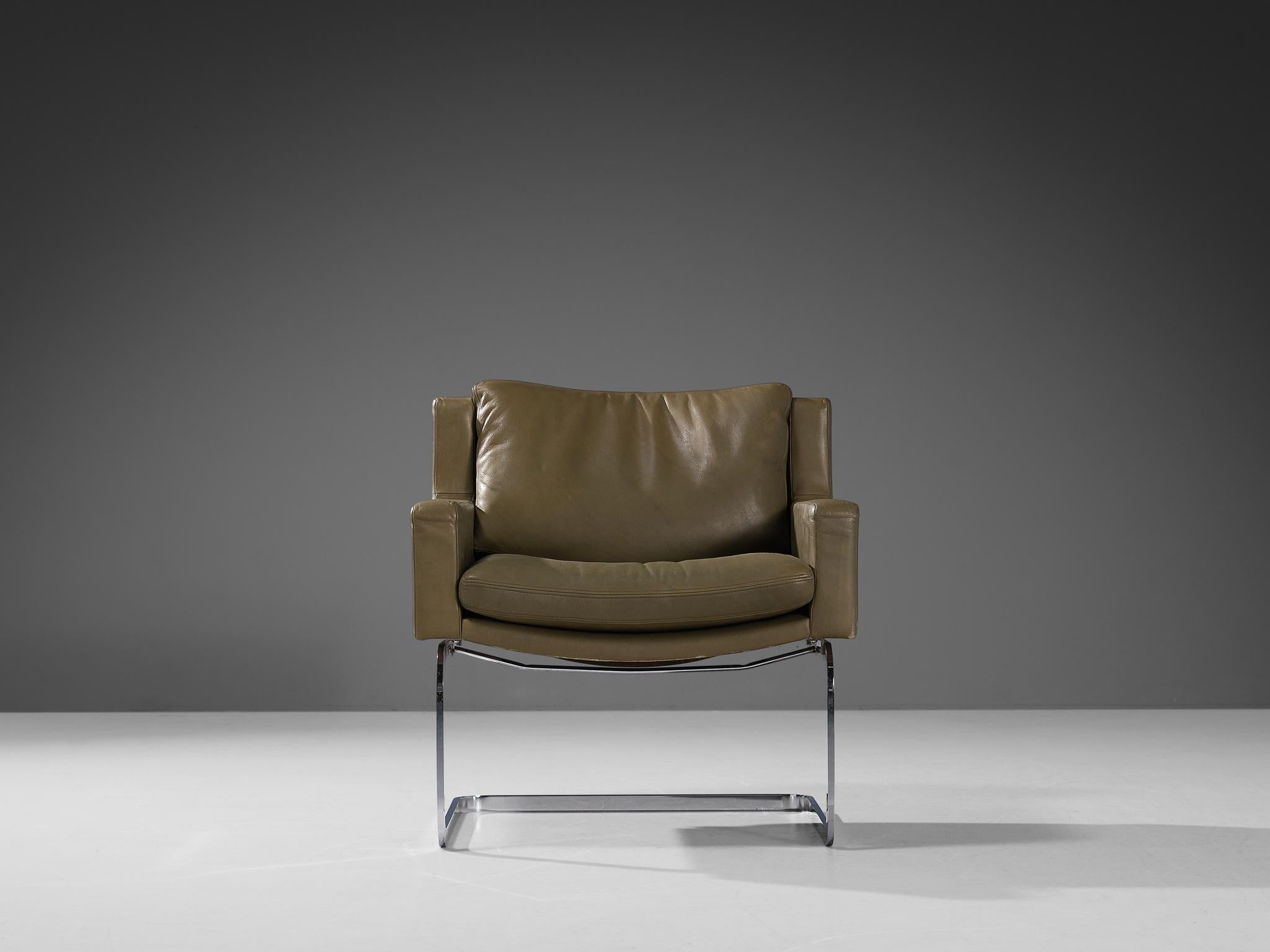 Mid-Century Modern Robert Haussmann for De Sede 'DS-201' Armchair in Leather