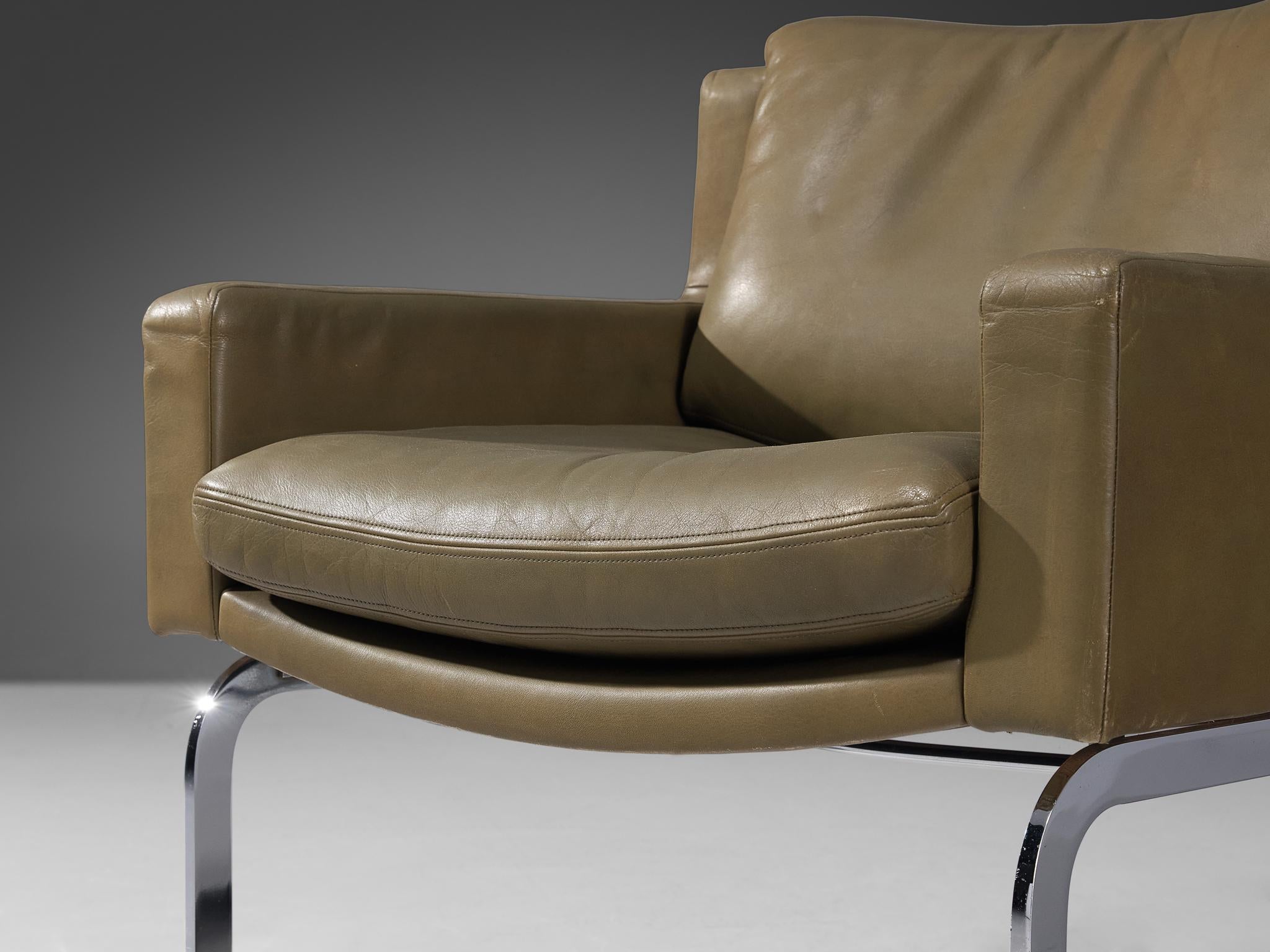 Mid-Century Modern Robert Haussmann for De Sede 'DS-201' Armchair in Leather  For Sale