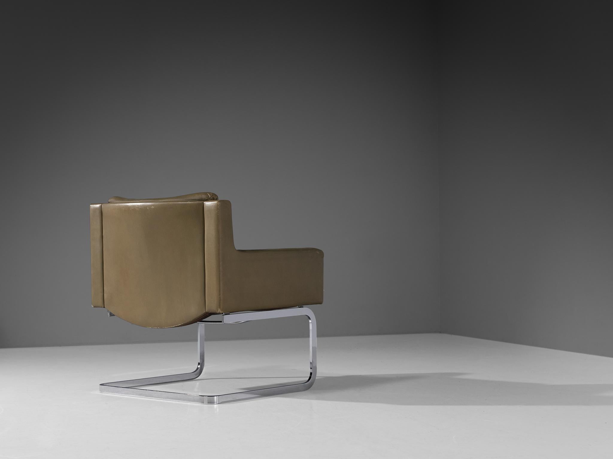 Late 20th Century Robert Haussmann for De Sede 'DS-201' Armchair in Leather  For Sale