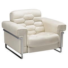 Robert Haussmann for De Sede 'DS-P' Lounge Chair in White Leather