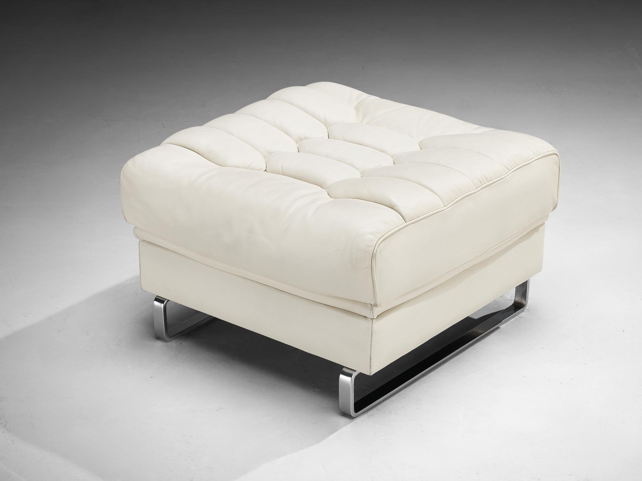 Mid-20th Century Robert Haussmann for De Sede 'DS-P' Lounge Chair with Ottoman in Leather For Sale