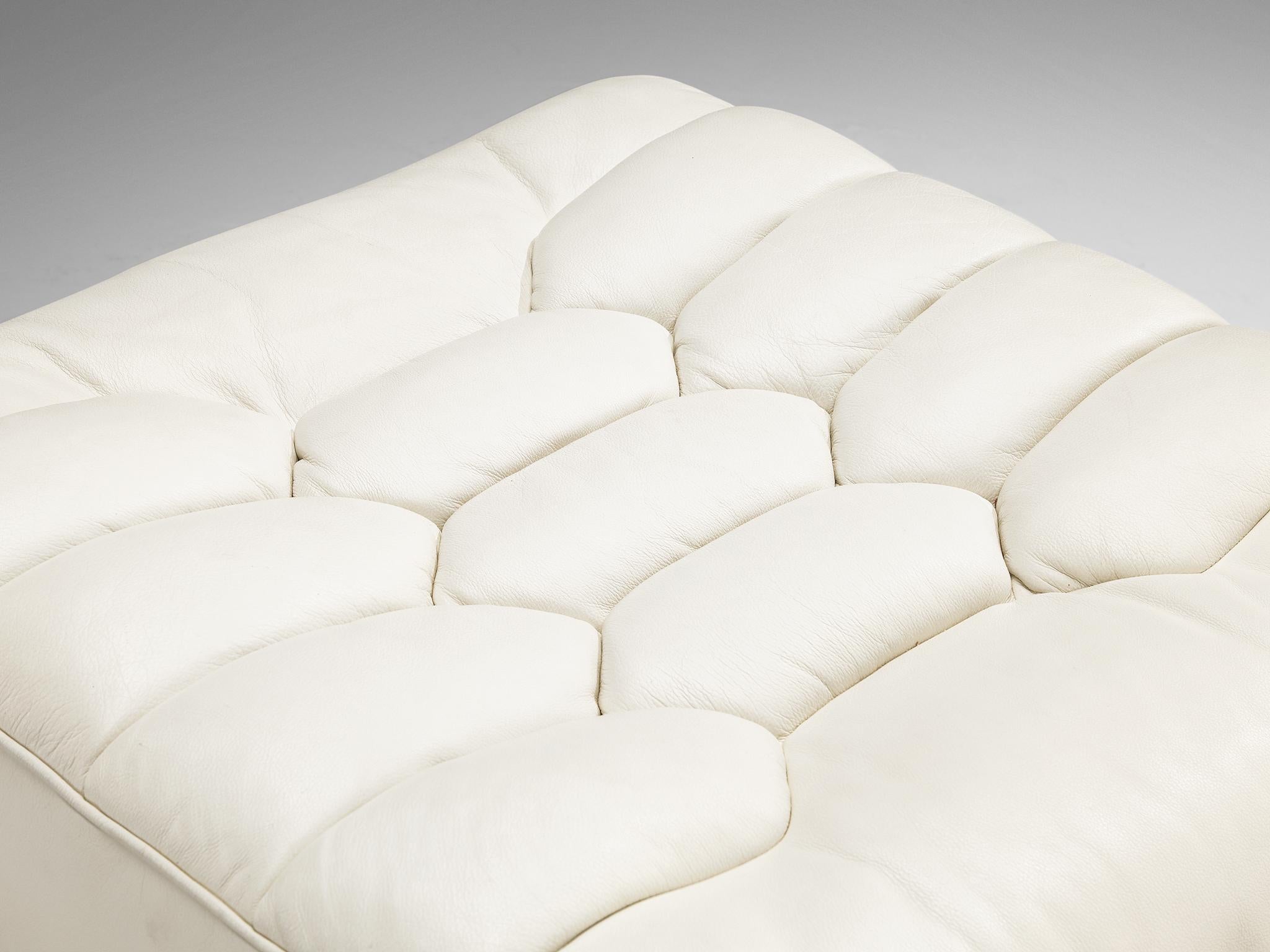 Steel Robert Haussmann for De Sede 'DS-P' Lounge Chair with Ottoman in Leather For Sale