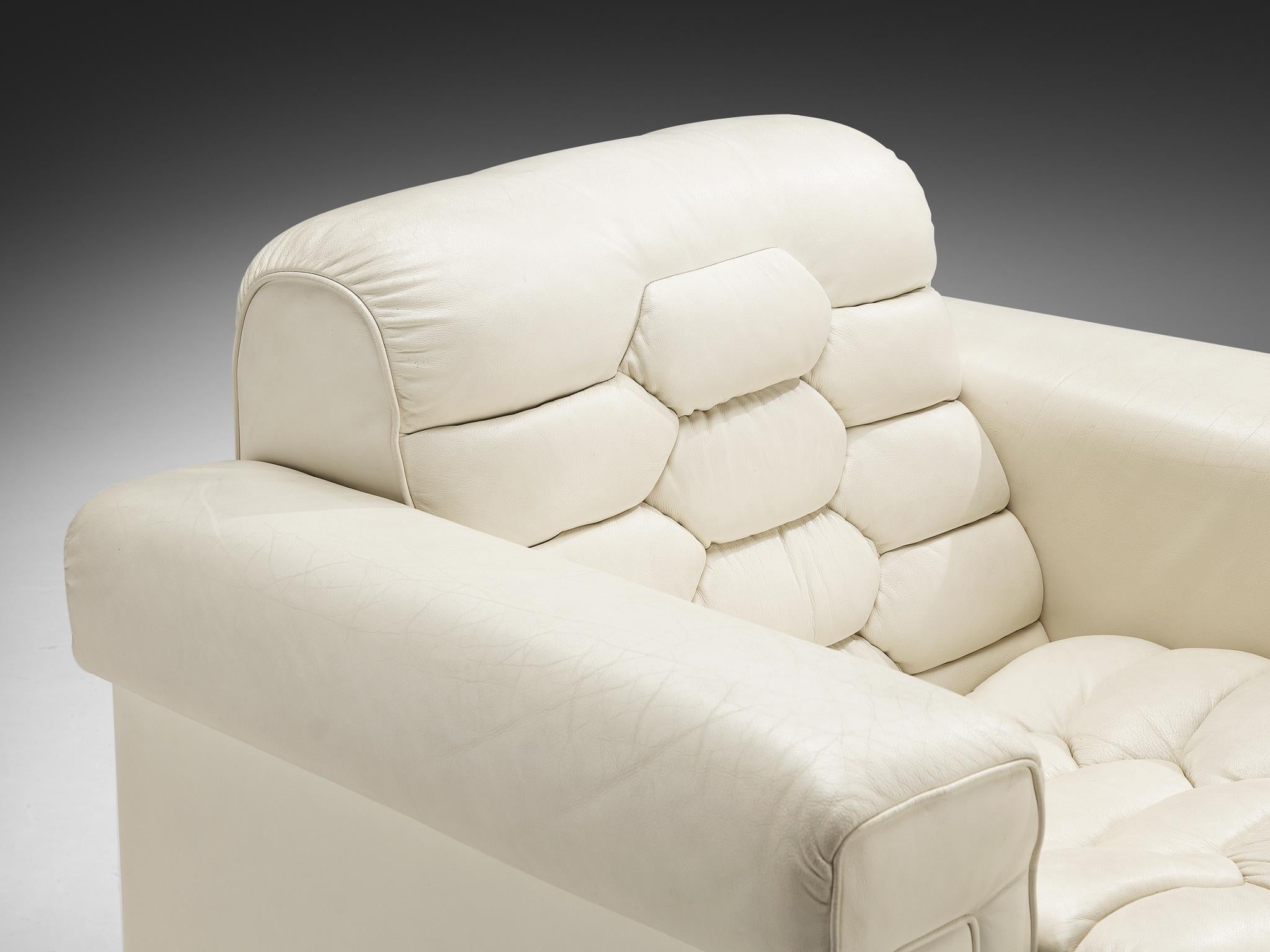 Robert Haussmann for De Sede 'DS-P' Lounge Chair with Ottoman in Leather For Sale 2