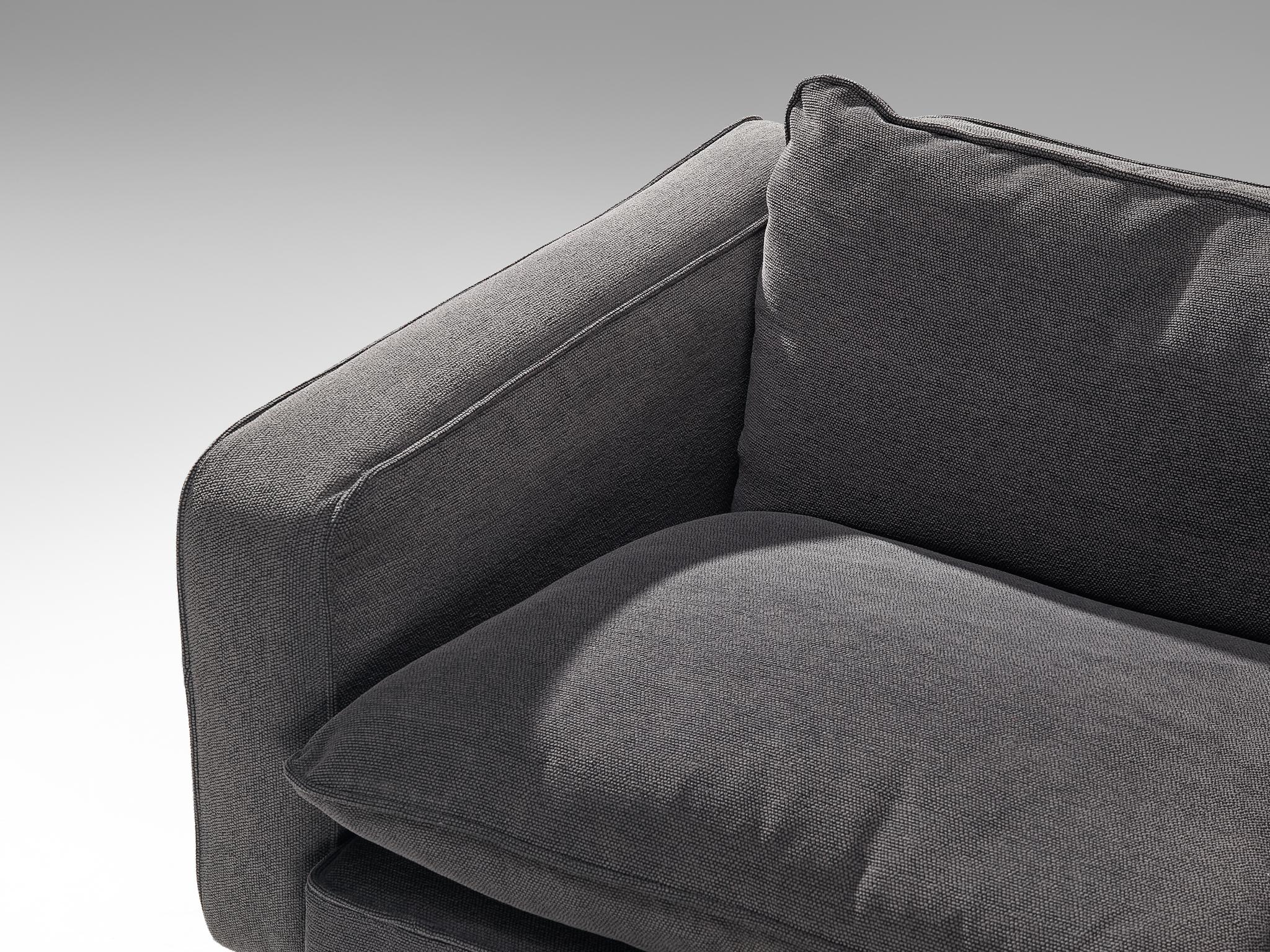 Robert Haussmann & Haussmann per De Sede Lounge Chair in tessuto grigio e acciaio in vendita 1