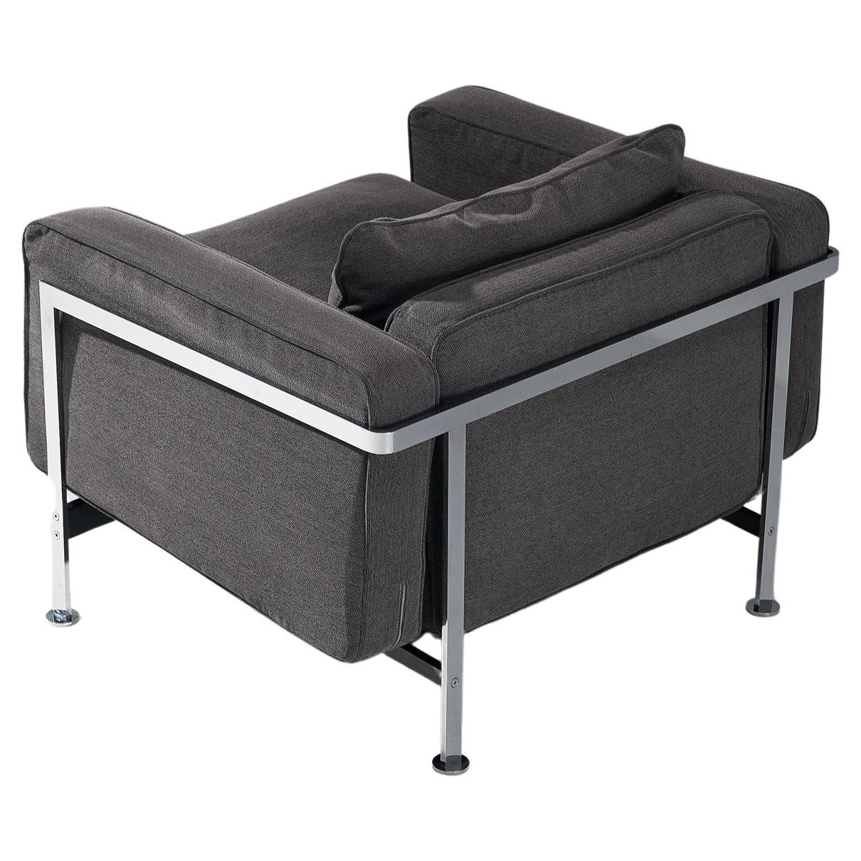 Robert Haussmann & Haussmann per De Sede Lounge Chair in tessuto grigio e acciaio