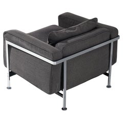 Robert Haussmann & Haussmann per De Sede Lounge Chair in tessuto grigio e acciaio
