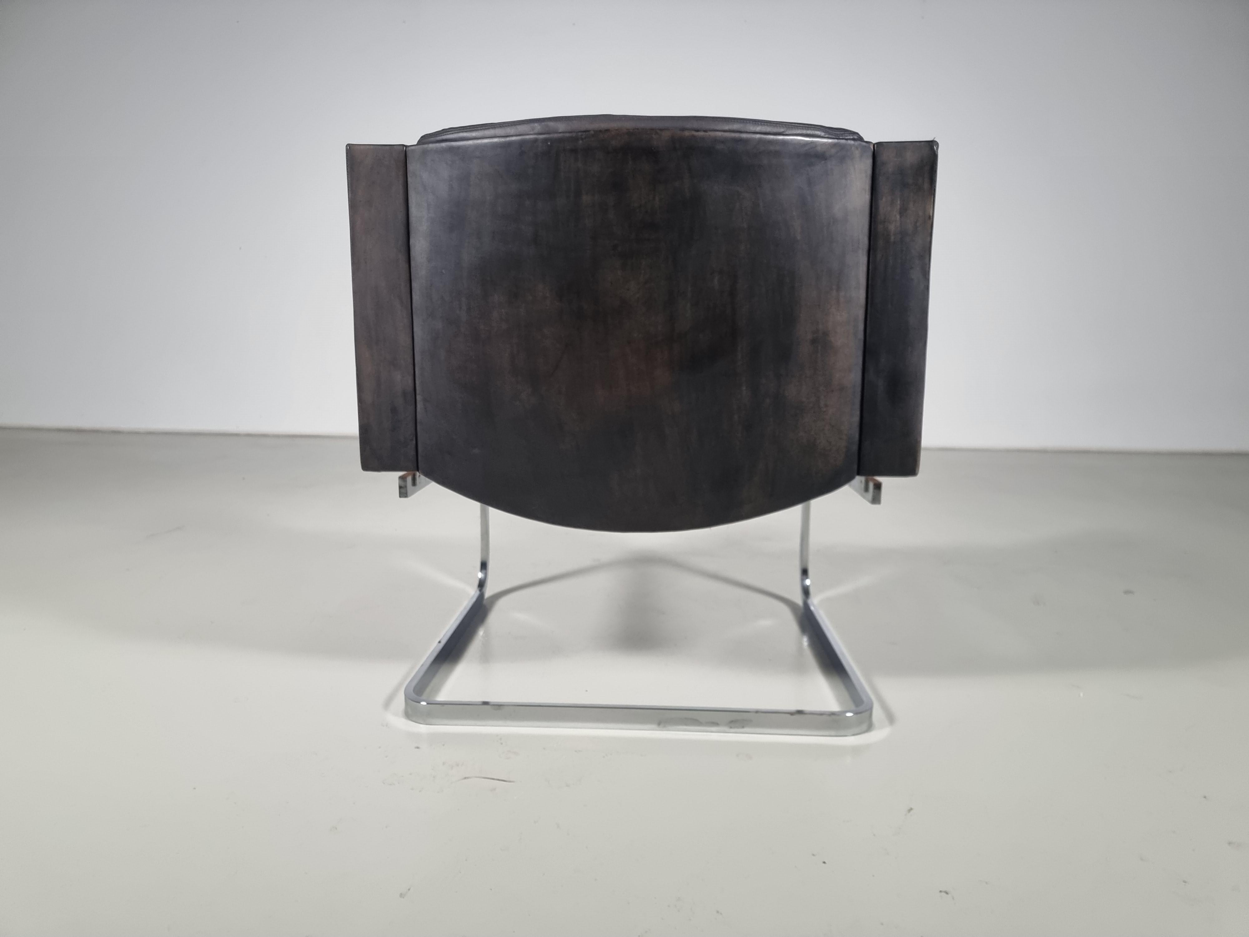 Robert Haussmann para De Sede, Pareja de sillas de cuero Modelo 'DS-201', Años 70 6