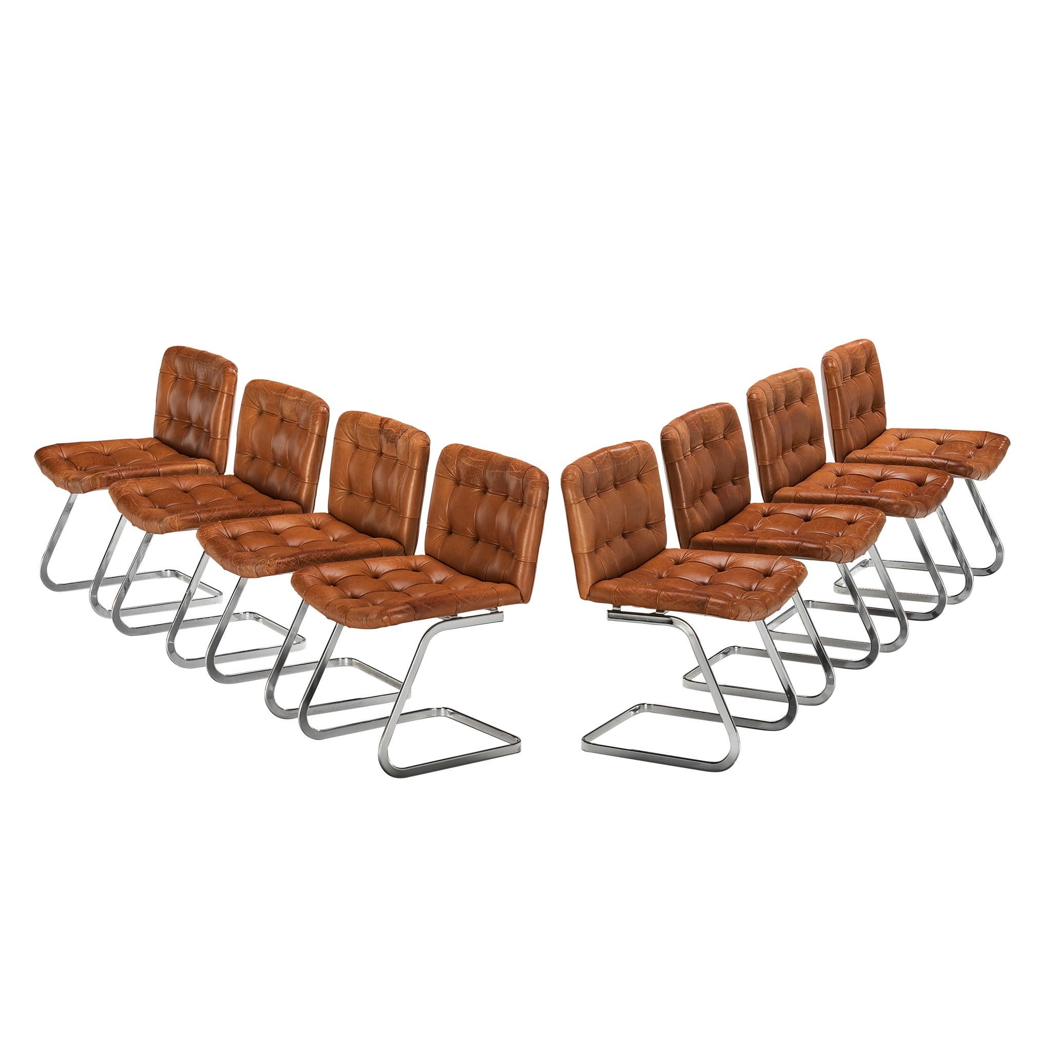 Robert Haussmann for De Sede Set of Eight Dining or Conference Chairs
