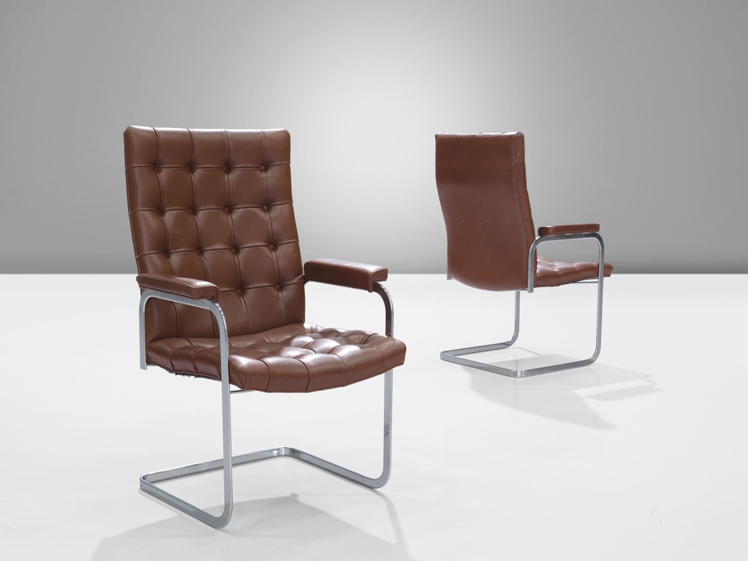Robert Haussmann for De Sede Set of Eight Leather Chairs  In Good Condition In Waalwijk, NL