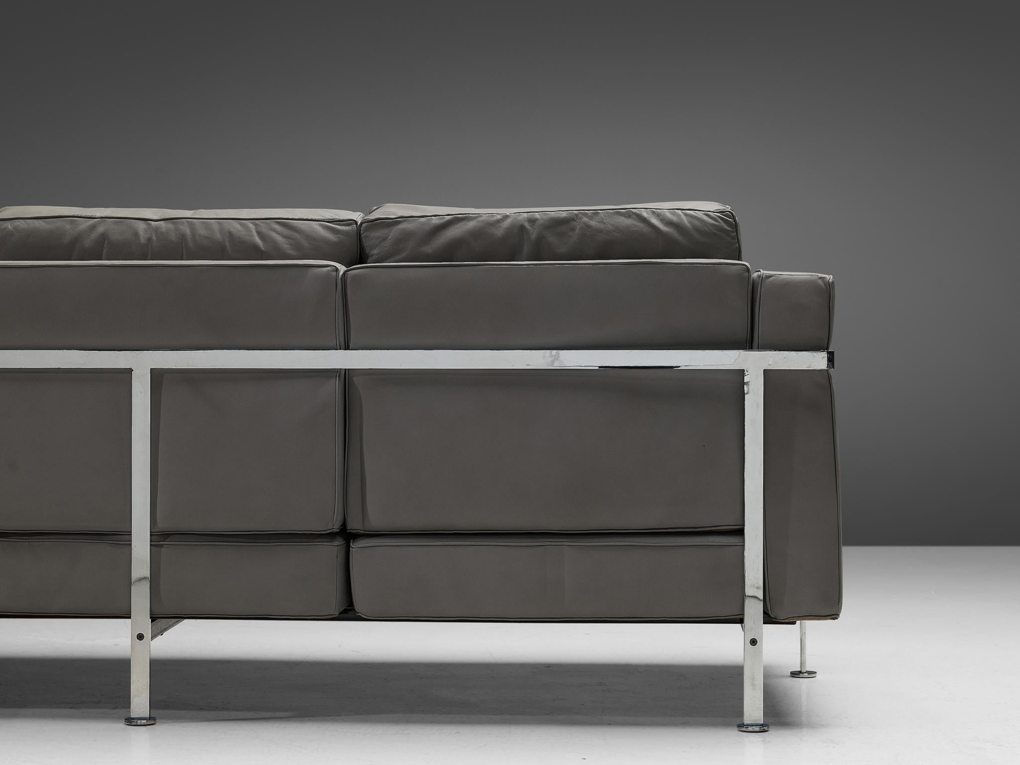 Metal Robert Haussmann for De Sede Sofa in Original Leather  For Sale