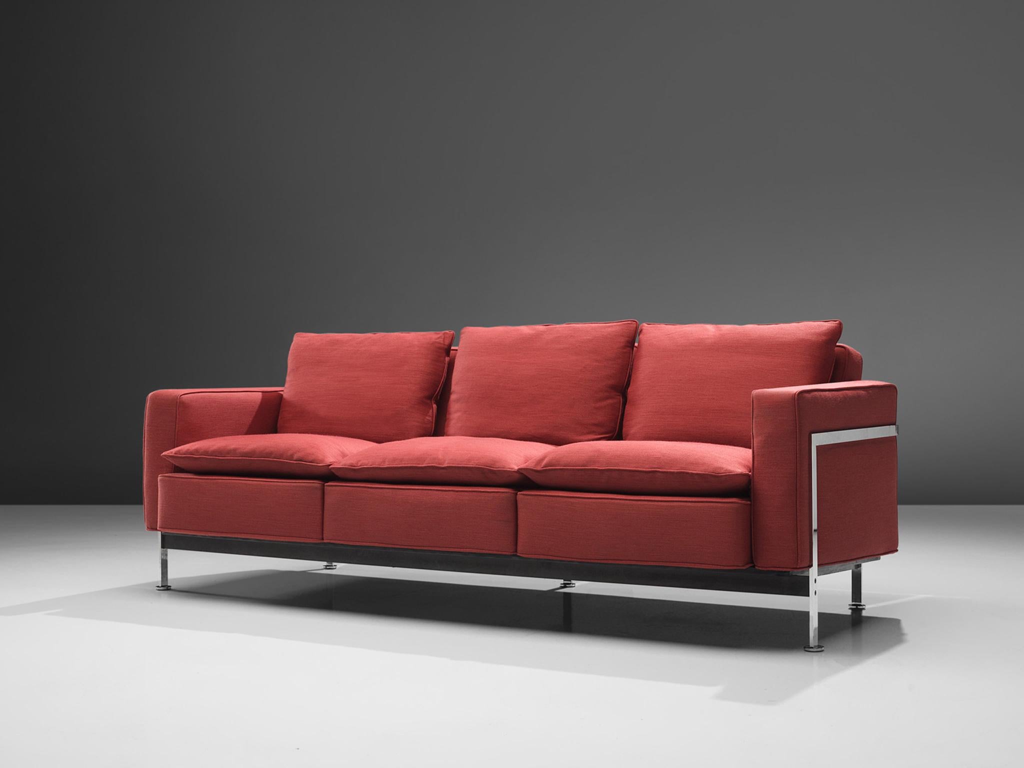 Robert Haussmann for De Sede Sofas in Red Upholstery For Sale 3