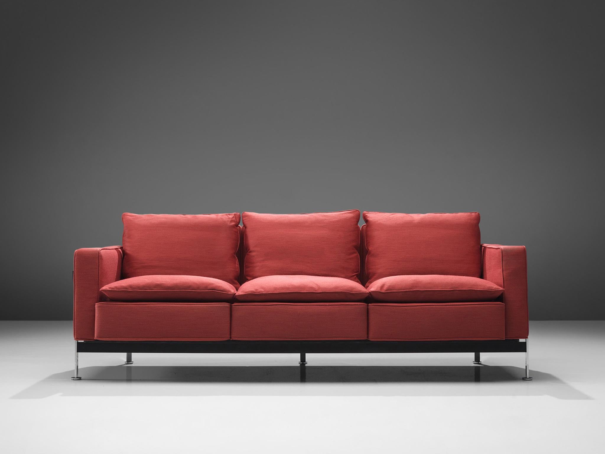 Robert Haussmann for De Sede Sofas in Red Upholstery For Sale 2