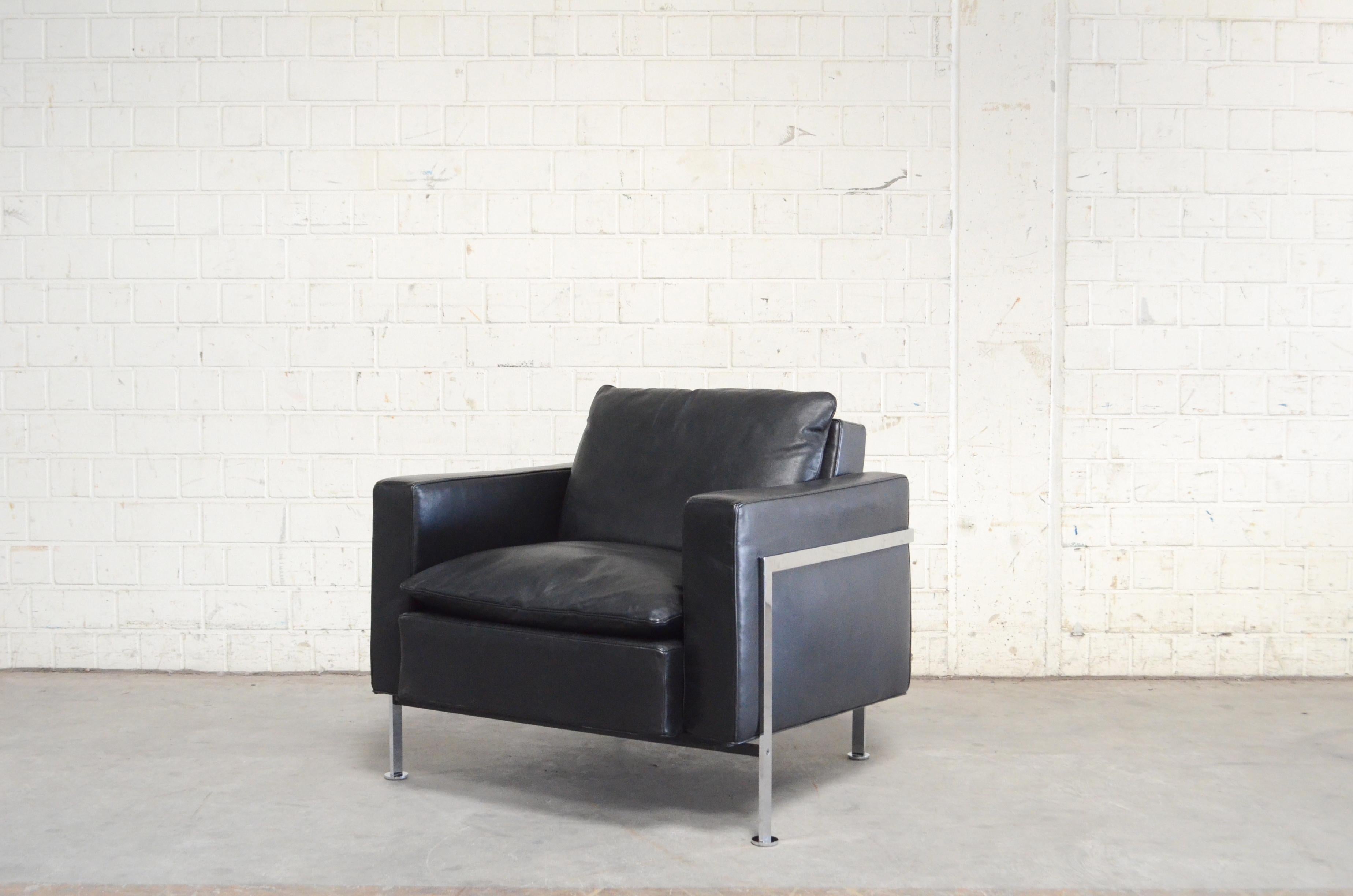 Robert Haussmann Hans Kaufeld or De Sede Rh 302 Leather Armchair First Edition For Sale 3