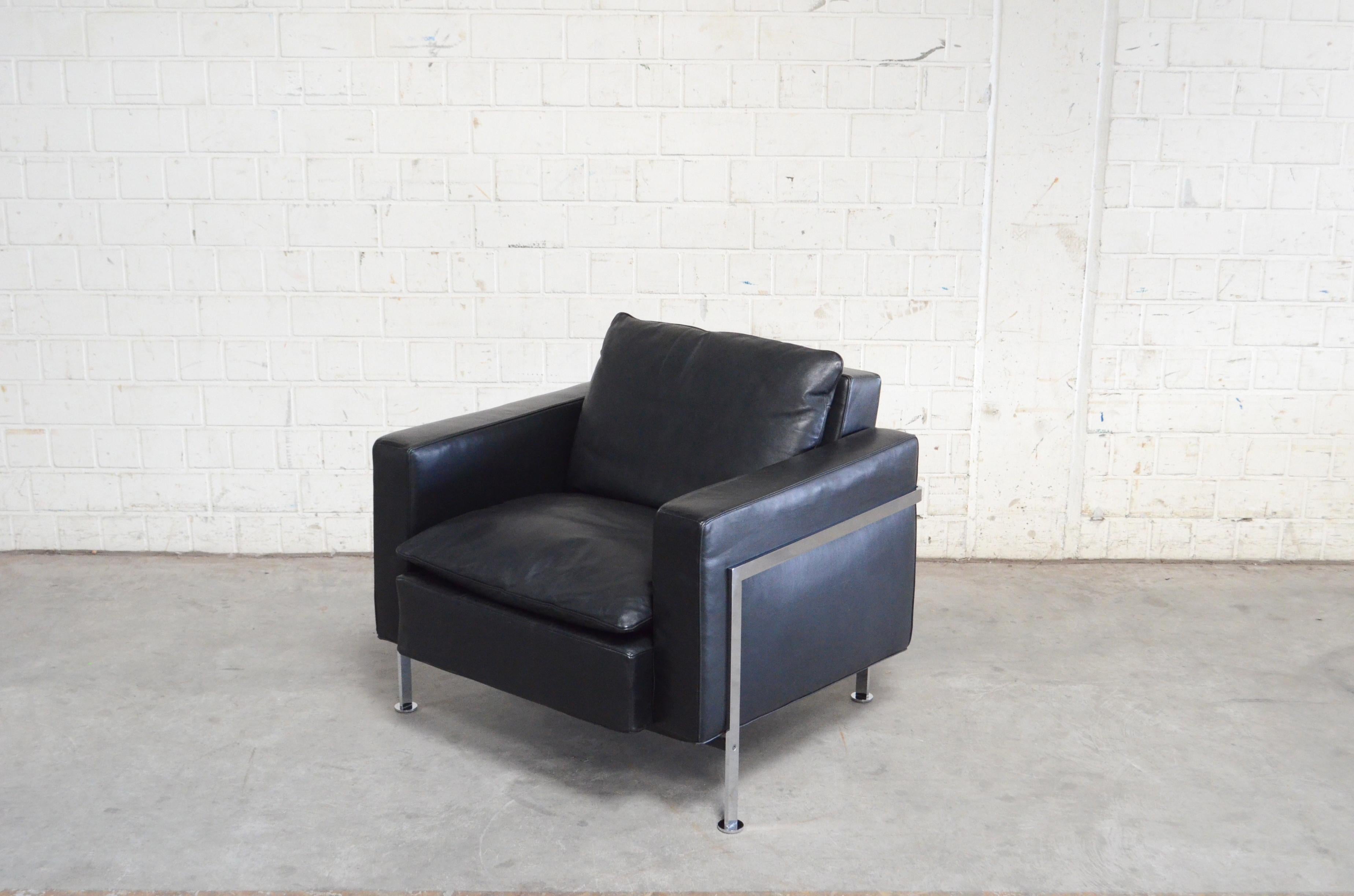 Robert Haussmann Hans Kaufeld or De Sede Rh 302 Leather Armchair First Edition For Sale 5