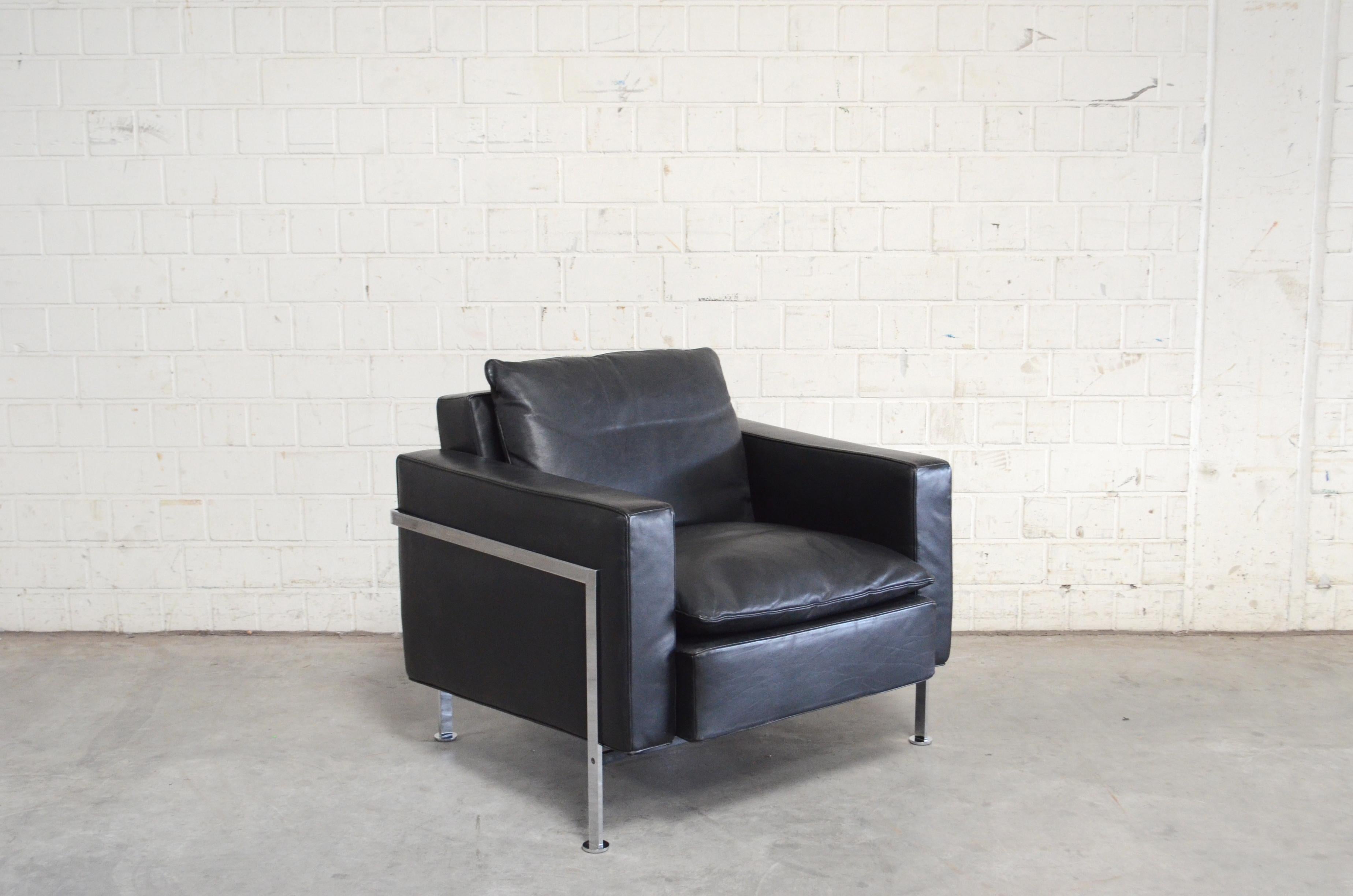 Robert Haussmann Hans Kaufeld or De Sede Rh 302 Leather Armchair First Edition For Sale 11