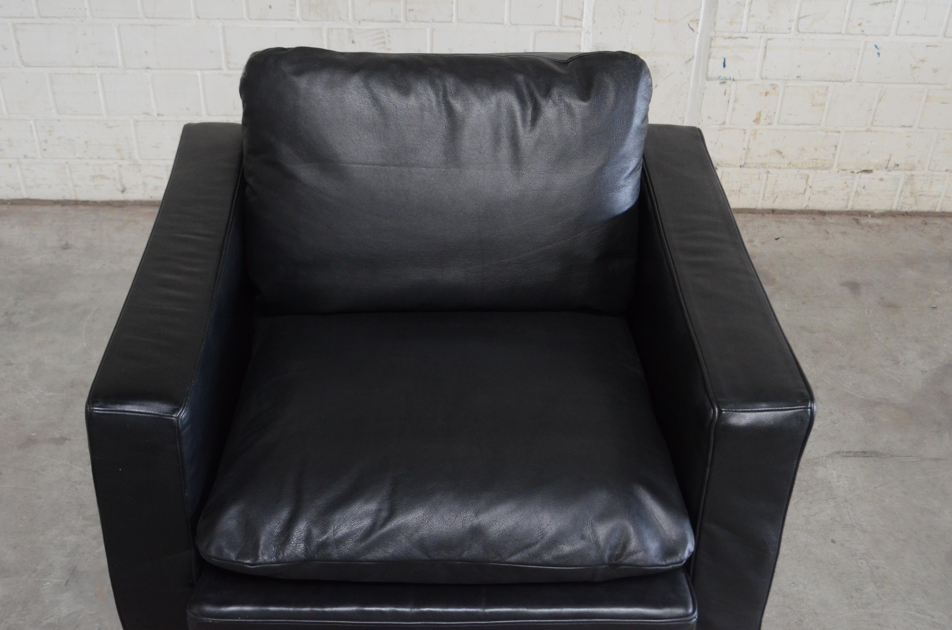 20th Century Robert Haussmann Hans Kaufeld / De Sede RH 302 Leather Armchair First Edition For Sale