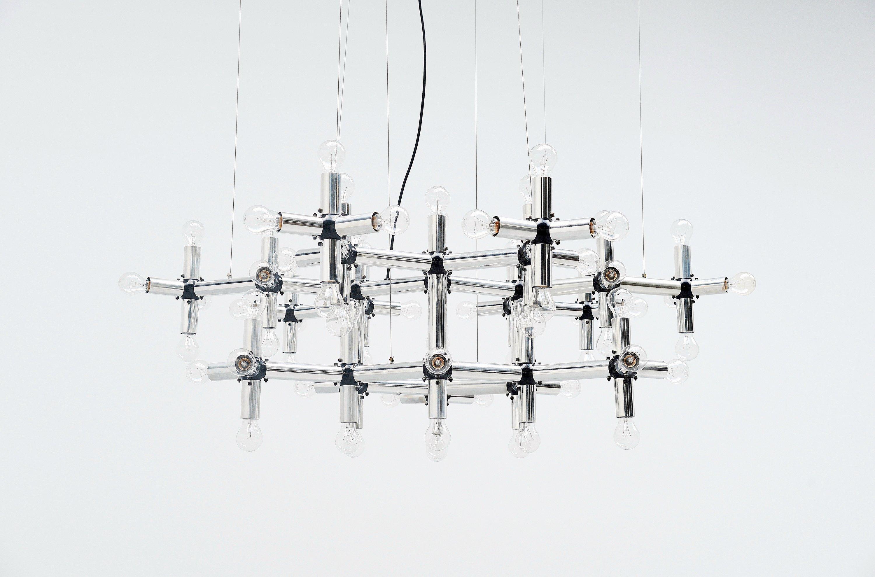 Robert Haussmann Lichtstruktur Chandelier Swiss Lamp, 1969 1