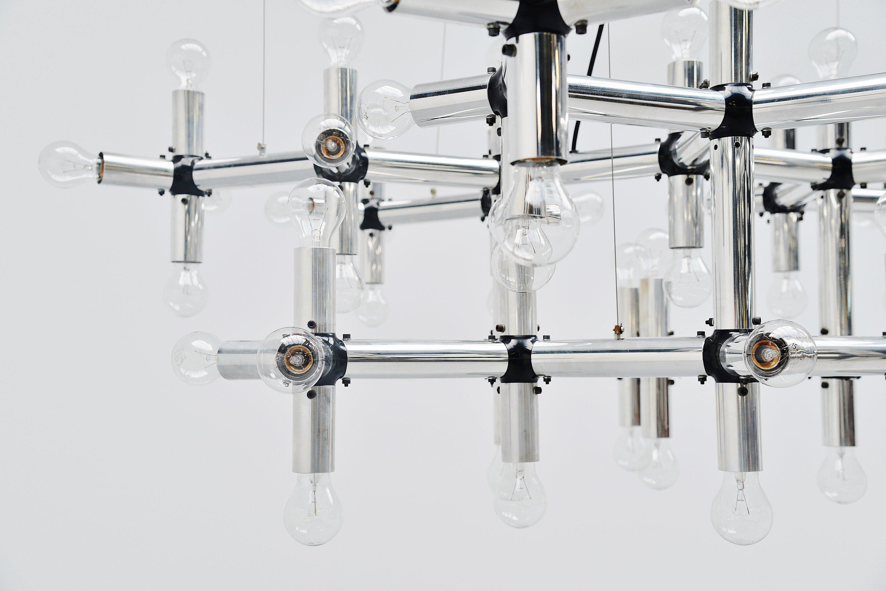 Robert Haussmann Lichtstruktur Chandelier Swiss Lamp, 1969 2